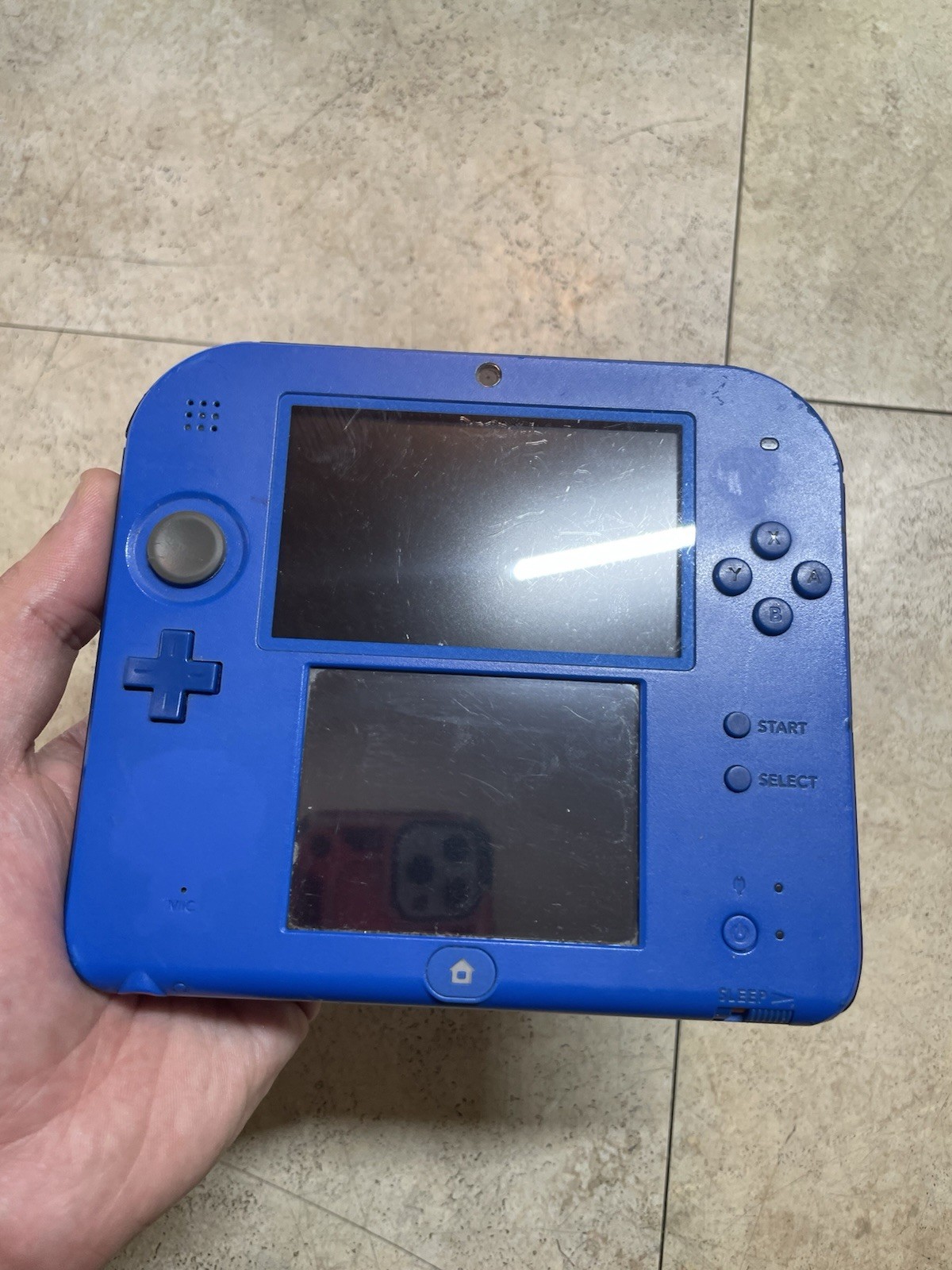 Nintendo 2DS Handheld Game Console WAP-002 Black/Blue w/SD & Mario Kart – Tested