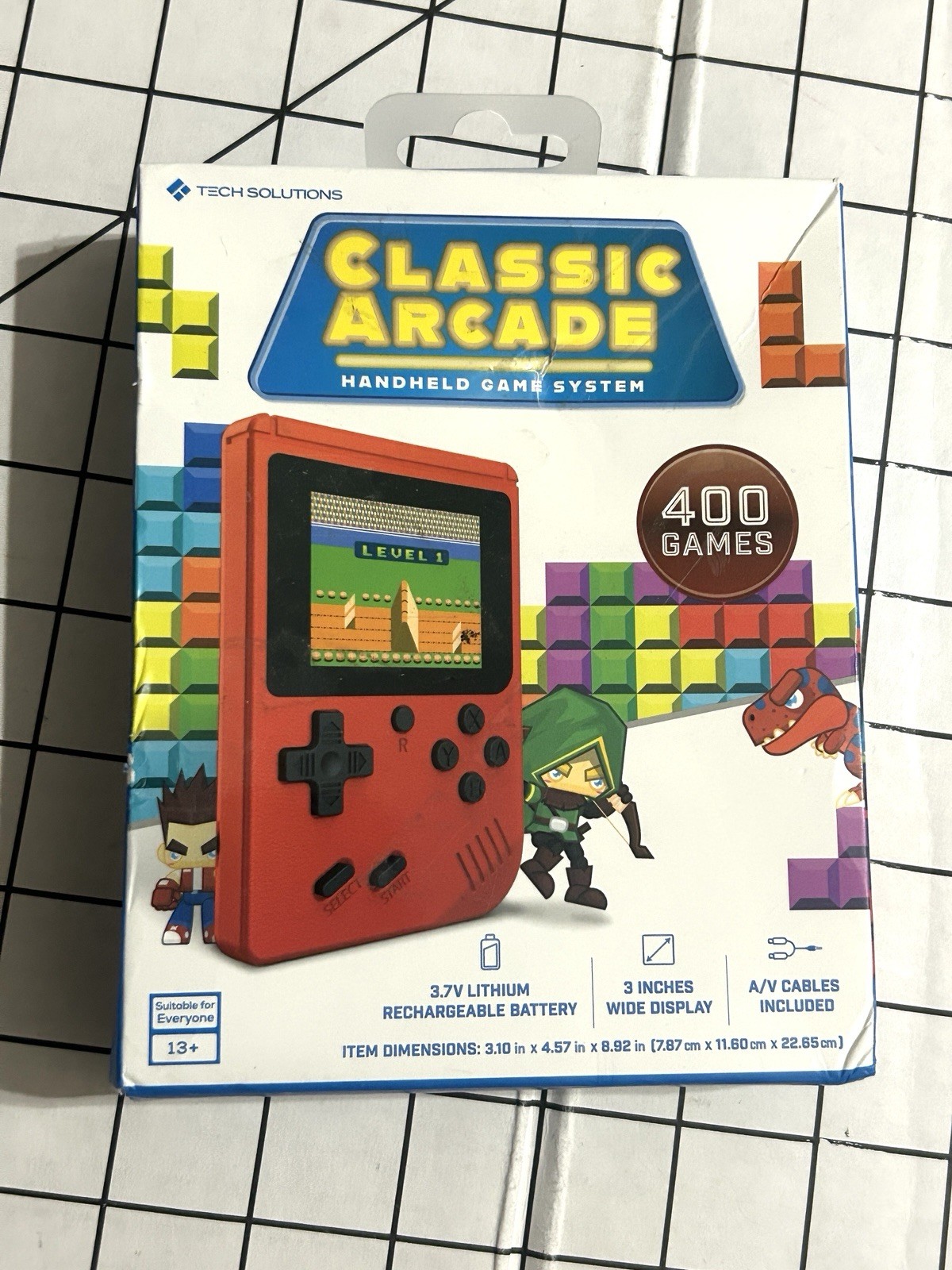 New Tech Solutions Classic Arcade Handheld Game System TS-PGC01-600