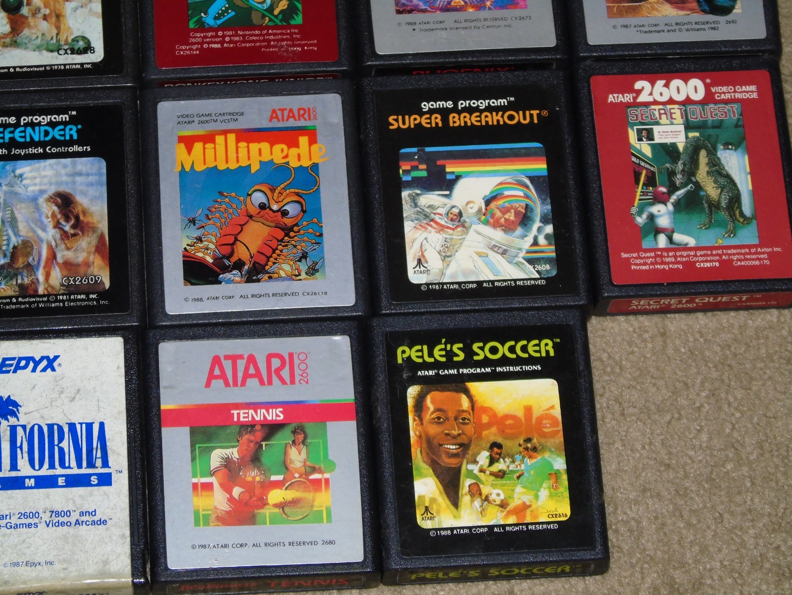Vintage Atari 2600 Video Game Console Lot Games 28 games 4 Controllers Untested