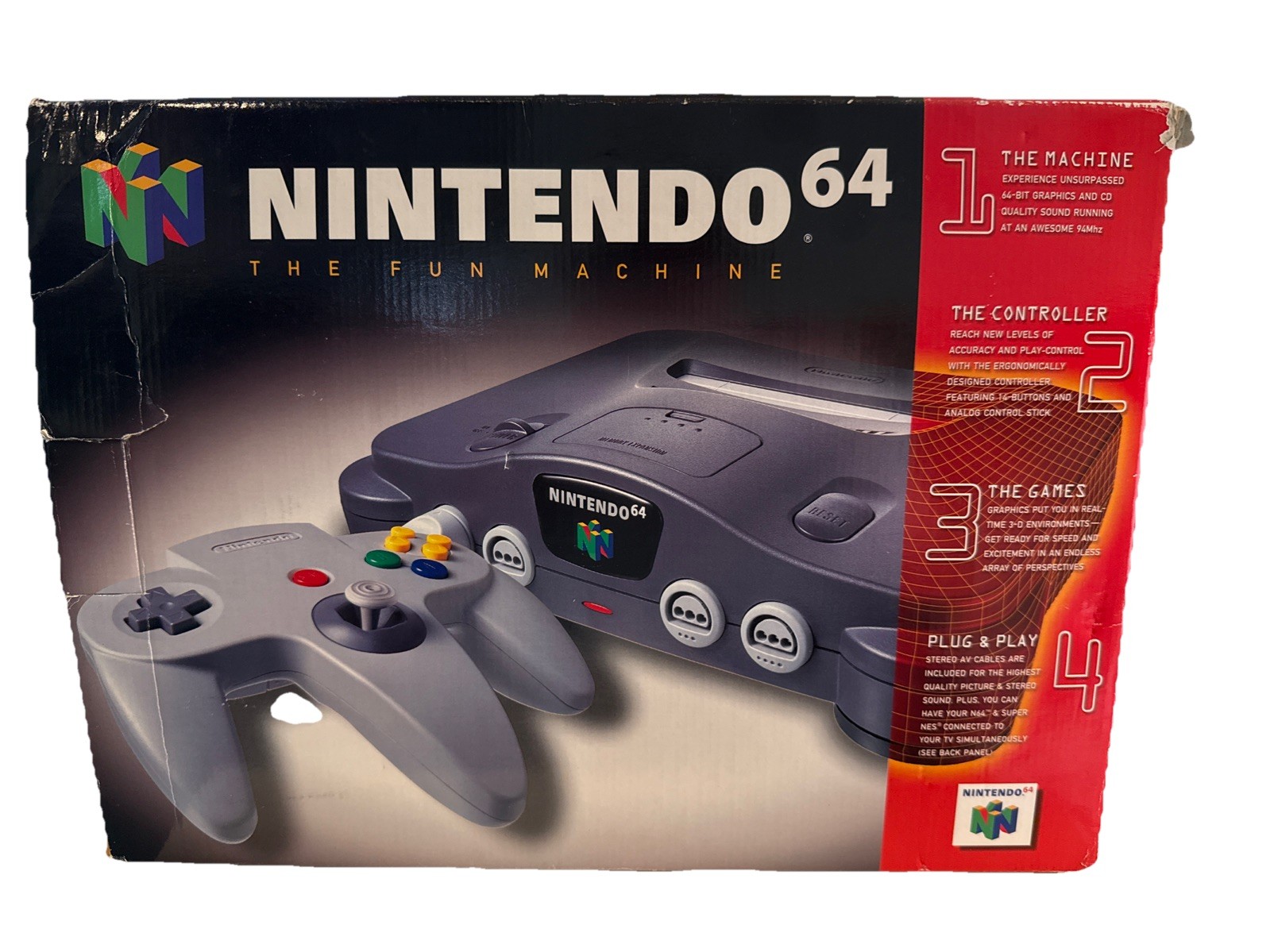 Nintendo 64 – (N64 System Console, 1996) – CIB W Manual – Tested/Works
