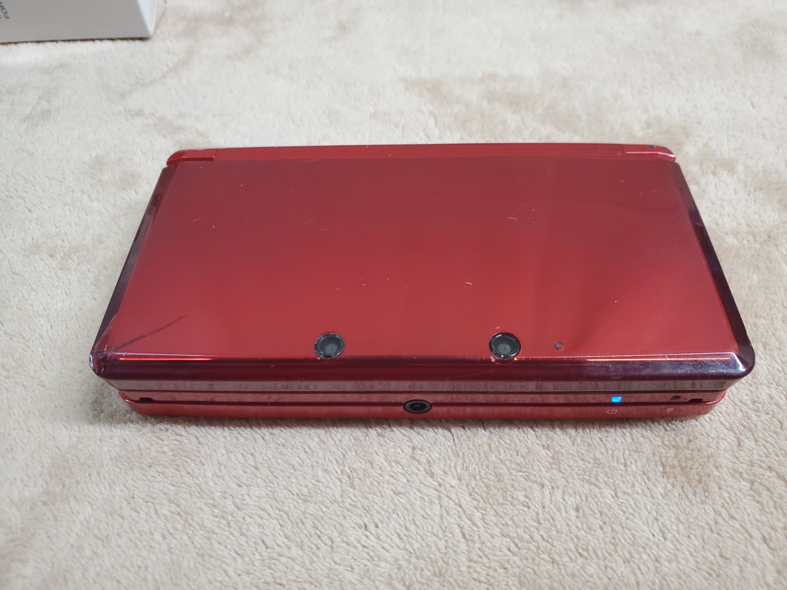 Nintendo 3DS Flame Red Handheld Console Bundle Animal Crossing New Leaf Charger