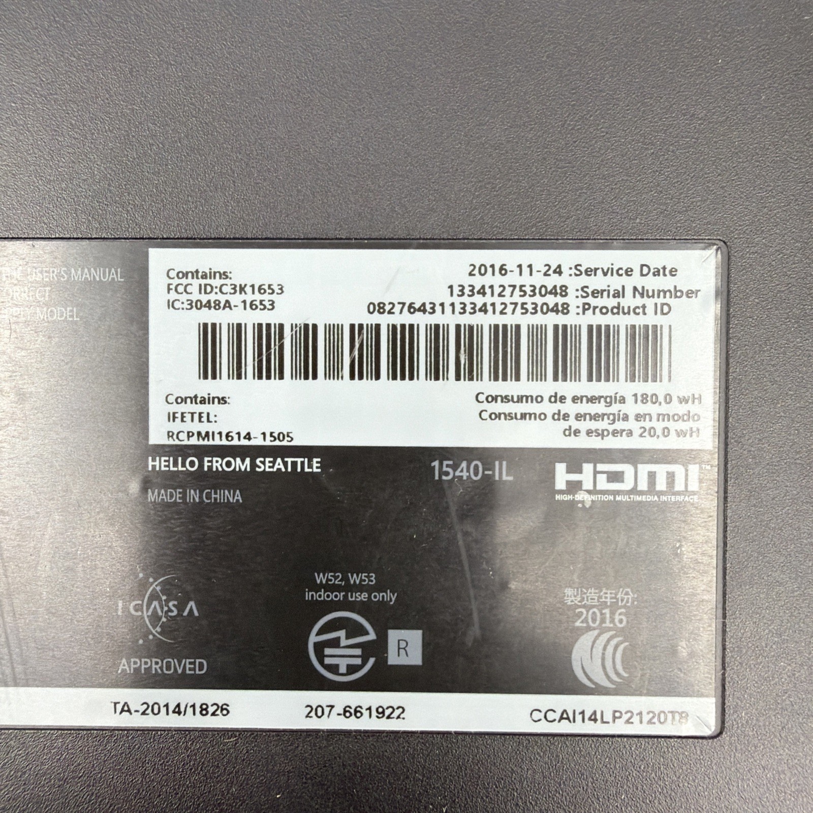 Microsoft Xbox One 1540 1TB Console Power Brick and HDMI Cable Tested Reset
