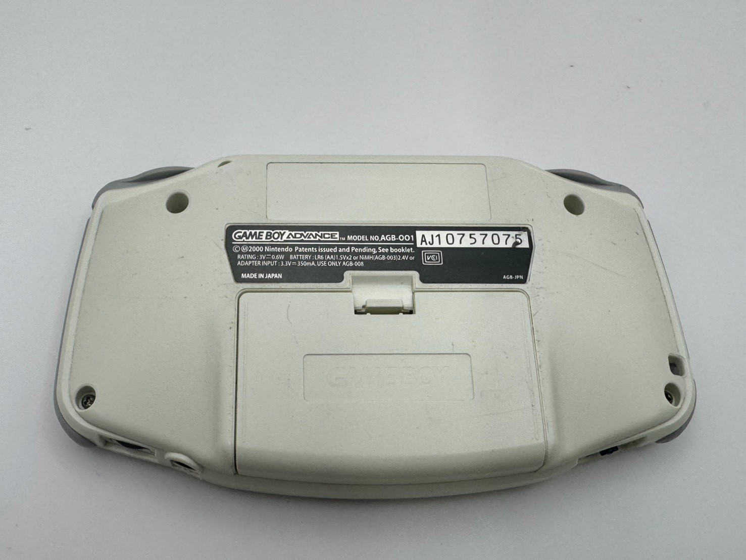 Nintendo Game Boy Advance White AGB-001 Console Tested LCD Dark Marks Japan