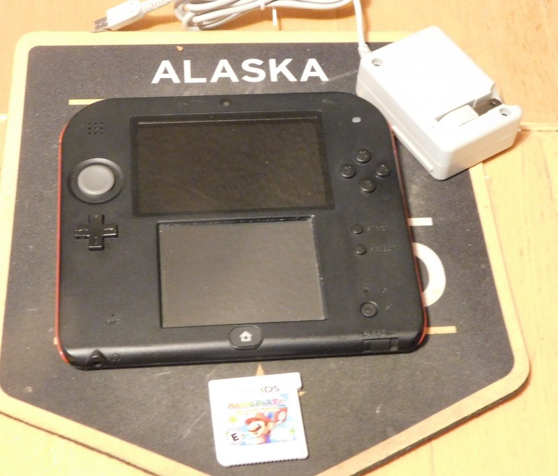 Nintendo 2DS Red Black Handheld Console & Charger Tested Working