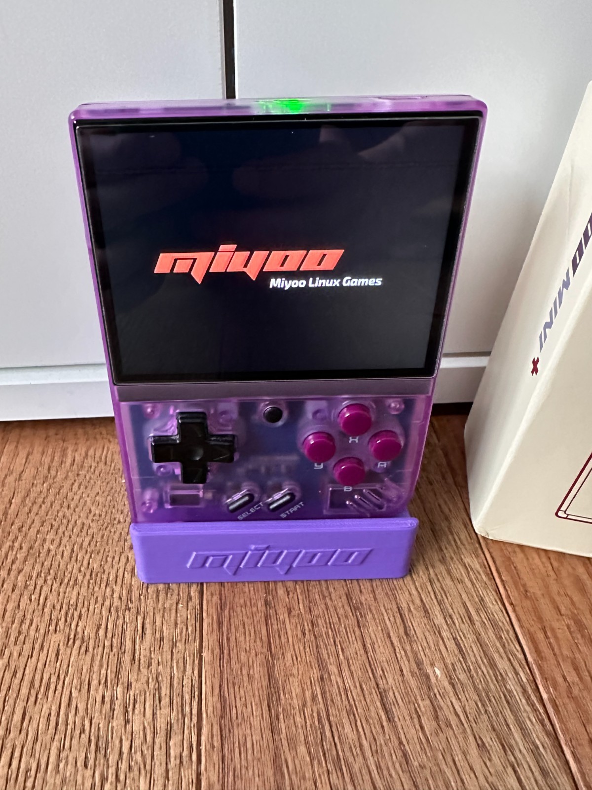 Miyoo Mini Plus Purple Handheld Game Console w/ 64GB Zelda SD Card, Charge Cable