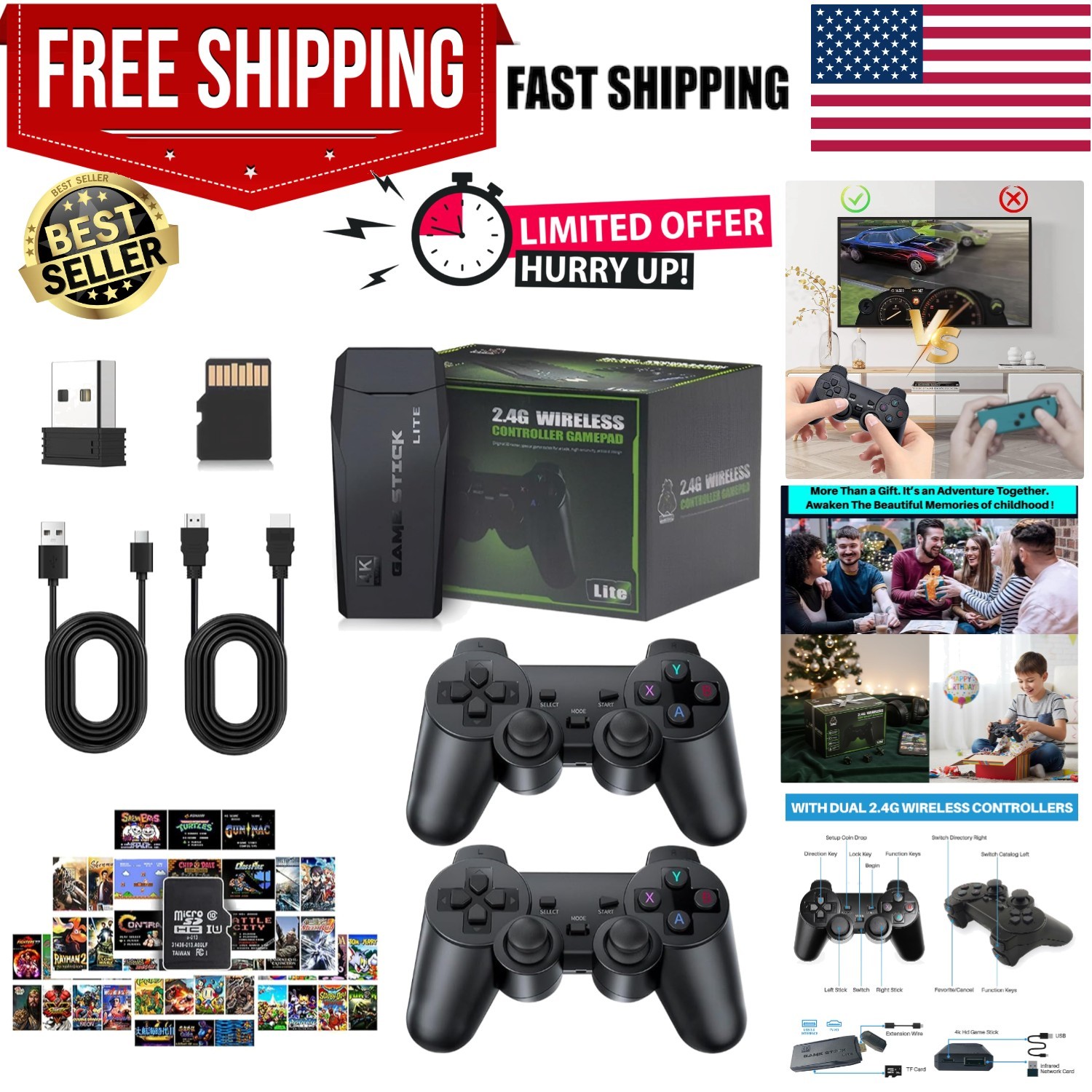 2026 Newest Retro Game Console, 20000+Games Wireless Home Video Game Console …