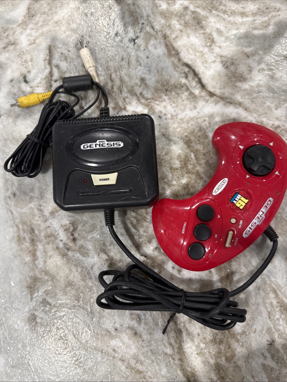 Sega Genesis Mini Console Radica 16 Bit Power 6-in-1 Plug Play Red Tested
