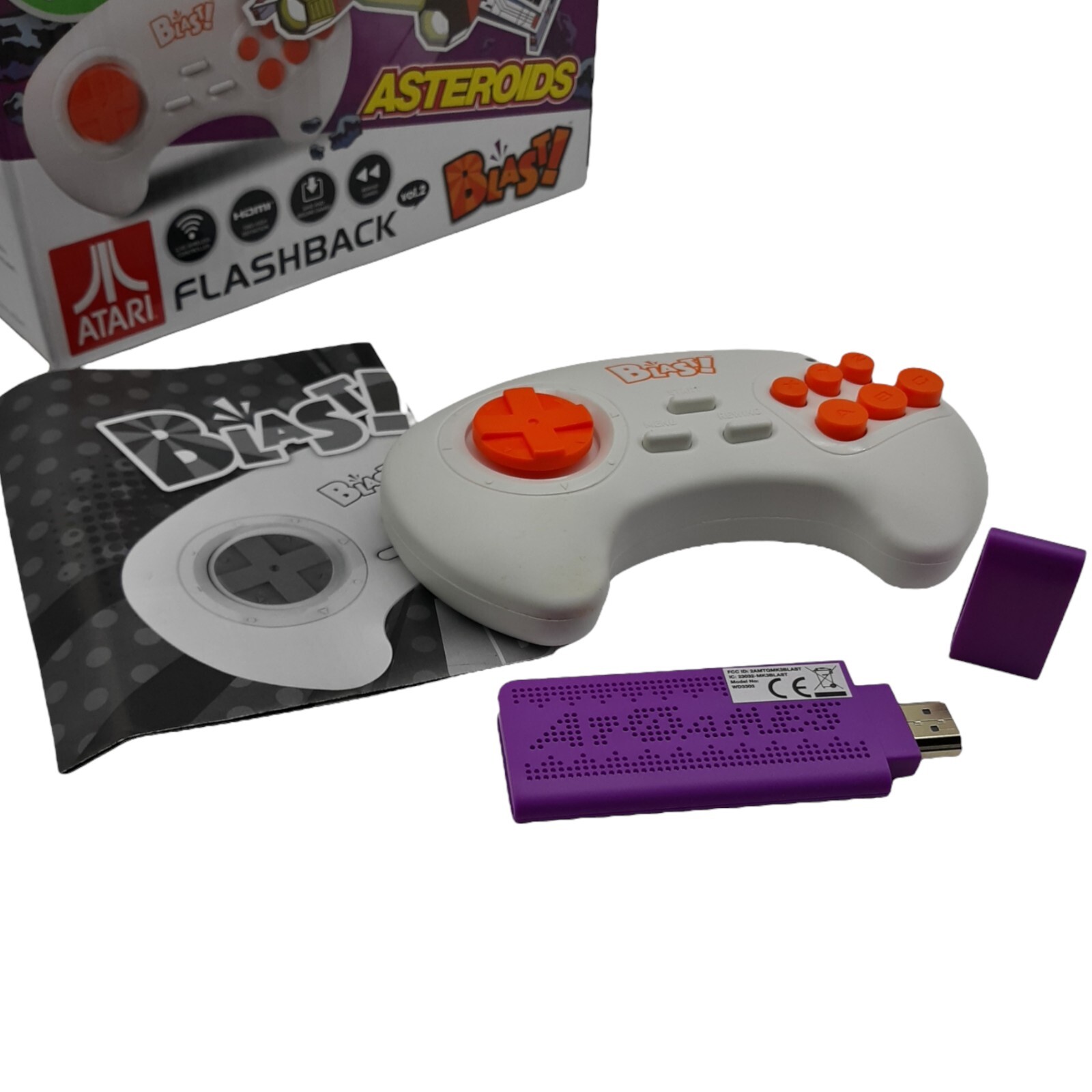Atari Flashback Vol 2 Blast 20 Built-In Games HDMI Dongle NO Micro-USB Cable