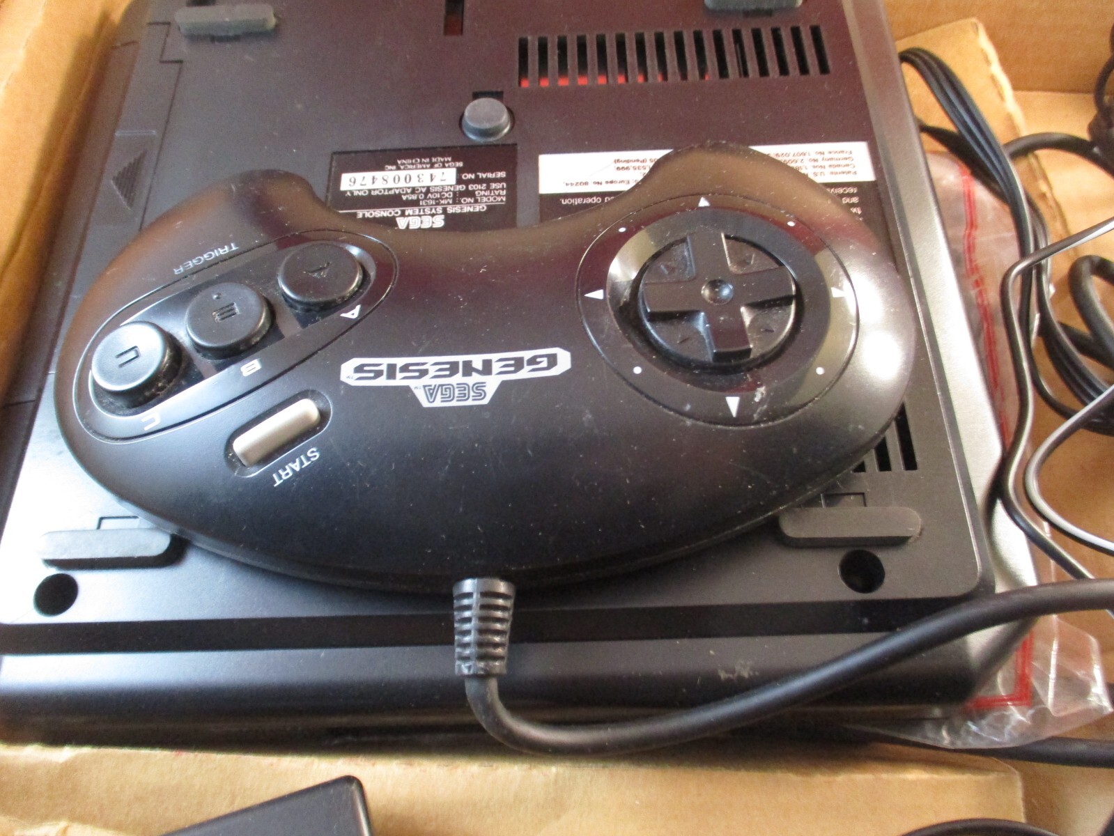 Sega Genesis Model 2 Console Box Controller Cord Sonic Hedgehog 2 System Manual
