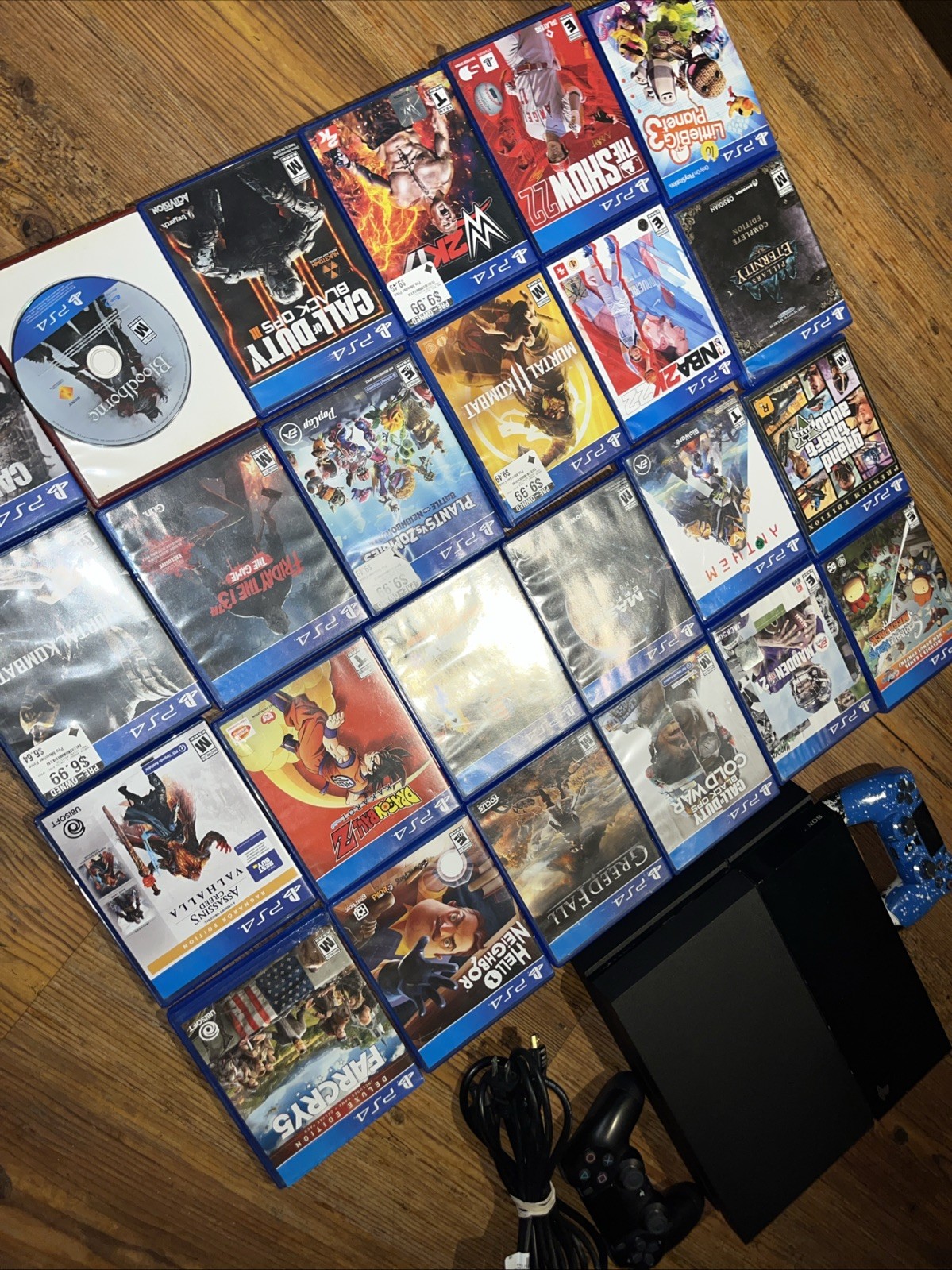 Sony PlayStation 4 PS4 500GB Black Console Gaming System Bundle 25 Games