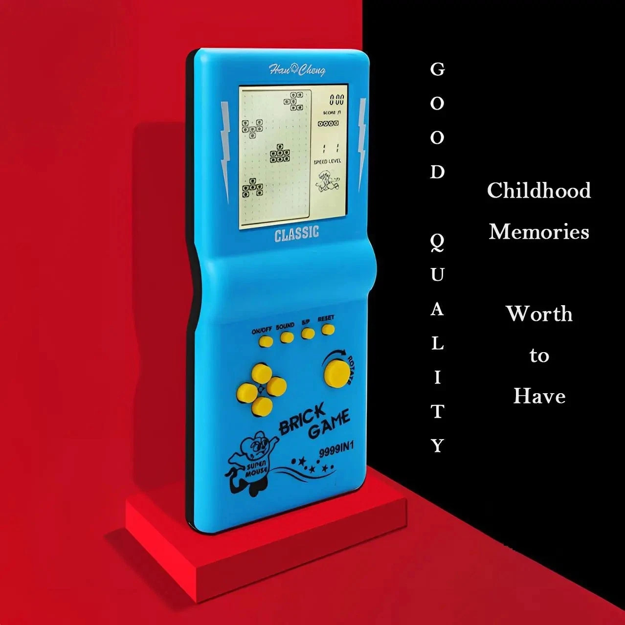 Retro Handheld Tetris Game Console Large Screen Kids Pocket Puzzle Toy