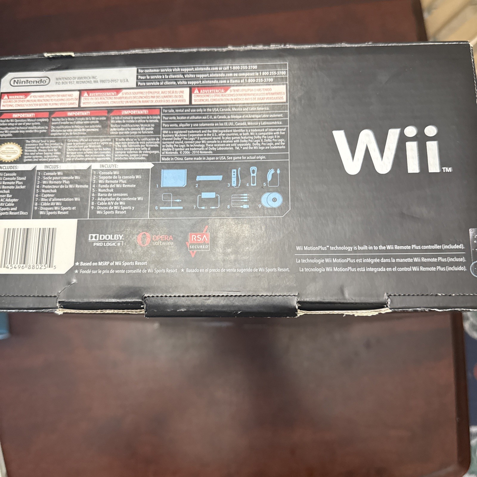 Nintendo Wii With Wii Sports + Wii Sports Resort Black Console System Bundle