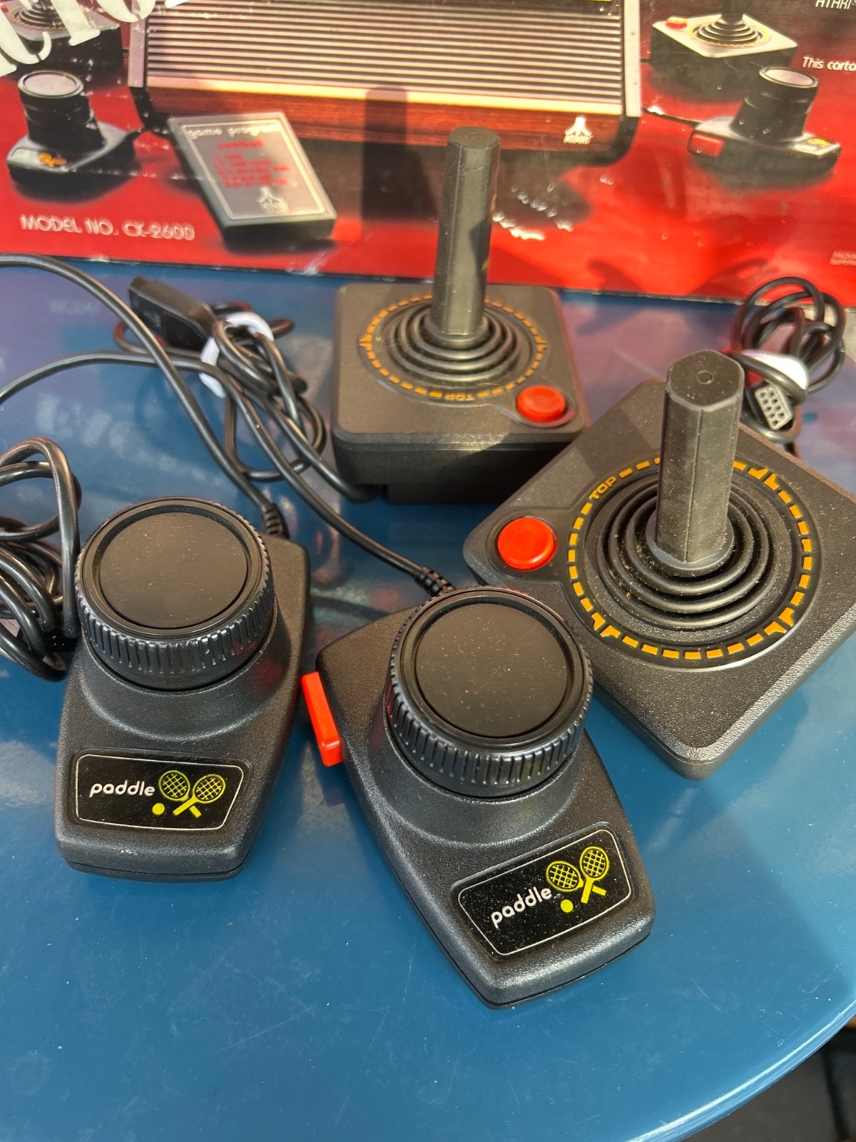 ATARI CX2600 Game System FACTORY RECONDITIONED WITH BOX AND GAMES Untested As Is