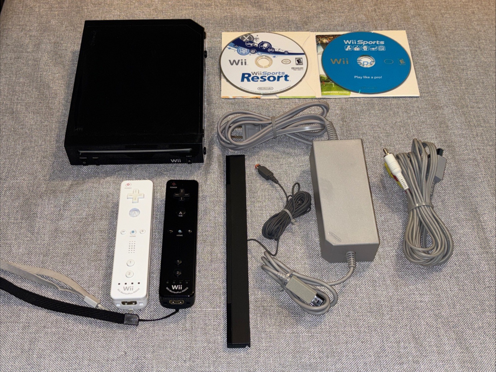 Nintendo Wii With Wii Sports + Wii Sports Resort Black Console System Bundle