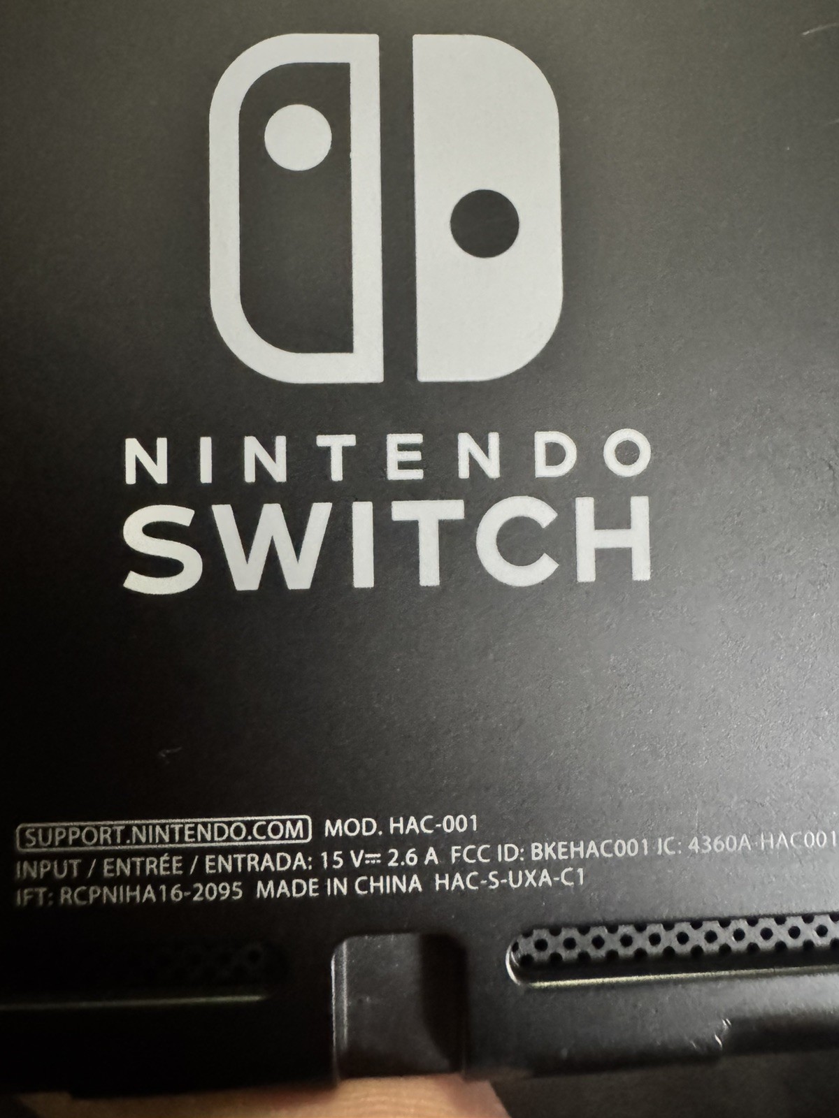 Nintendo Switch v2 Handheld Game Console Only HAC-001(-01) Black Bad Joycon READ