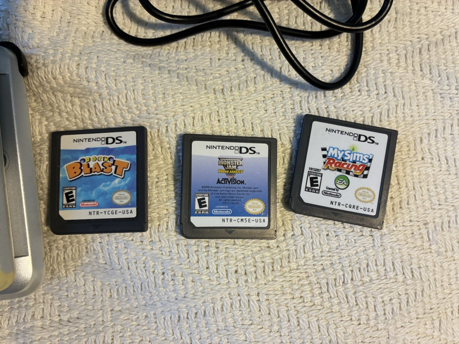 Nintendo Ds Silver NTR-001 Bundle Console Charger Stylus Games Tested 2004
