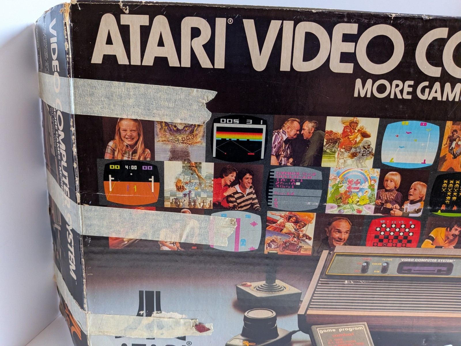 Vintage Atari 2600 Console Video Computer System In Box With Pac-Man Tested