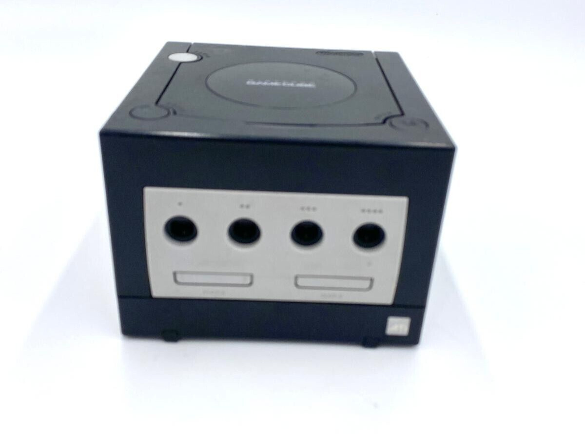 Nintendo Gamecube Console Black NGC Console + Controllers + Wires Bundle