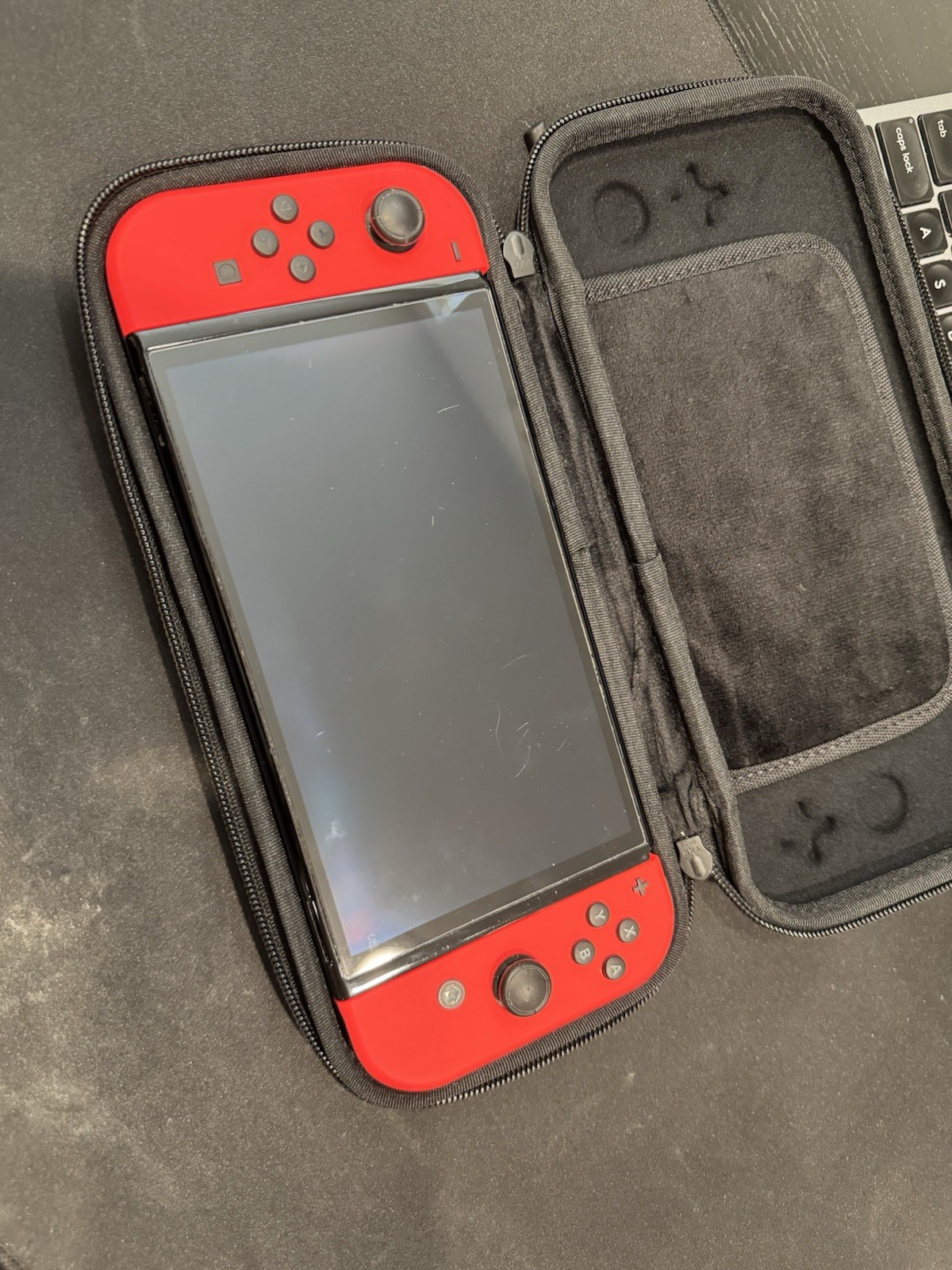 Nintendo Switch OLED And Red Joycons. Amazing Shape Tomtoc Case, Dock and TMNT!