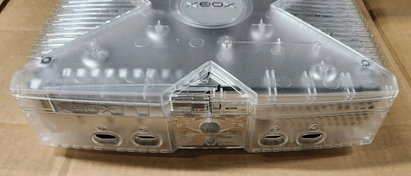 Microsoft Original Xbox Crystal Clear Limited Edition Console for Parts Repair