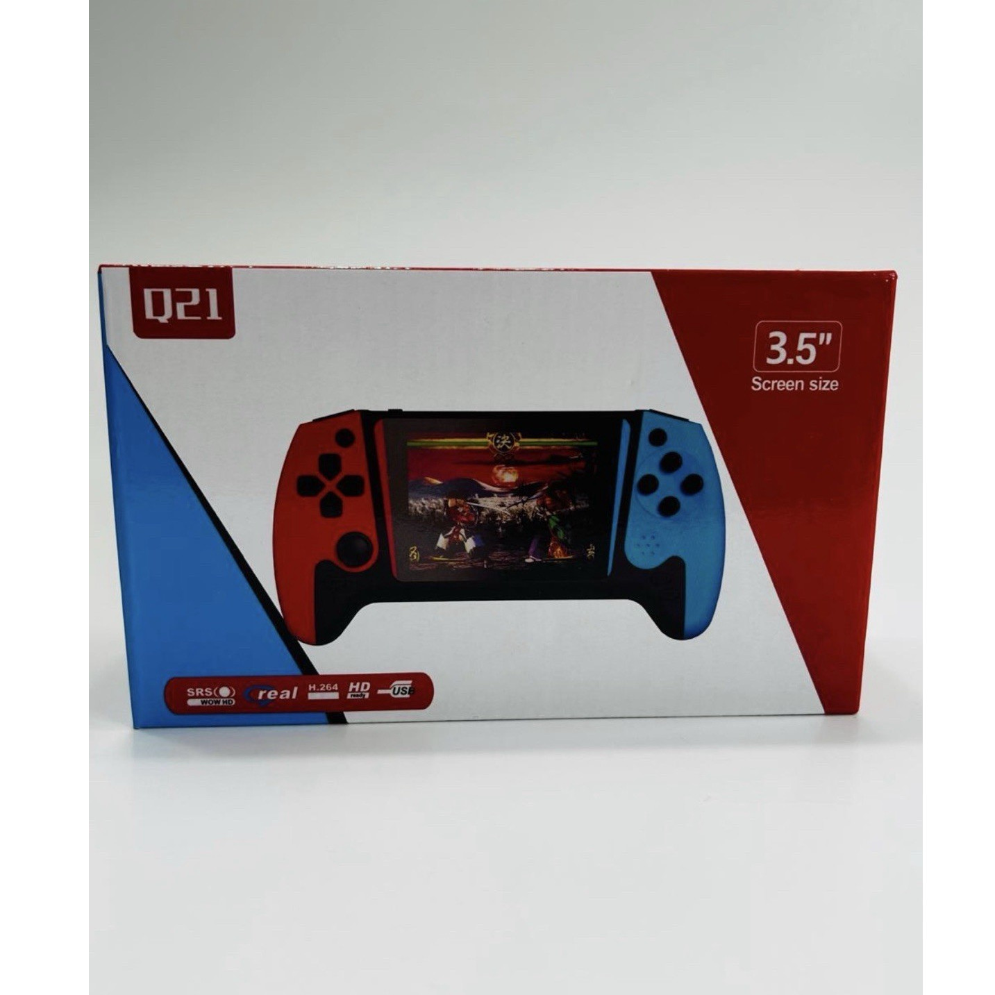 Q21 Retro Handheld Game Console 3.5” Screen Built-In Games Red/Blue