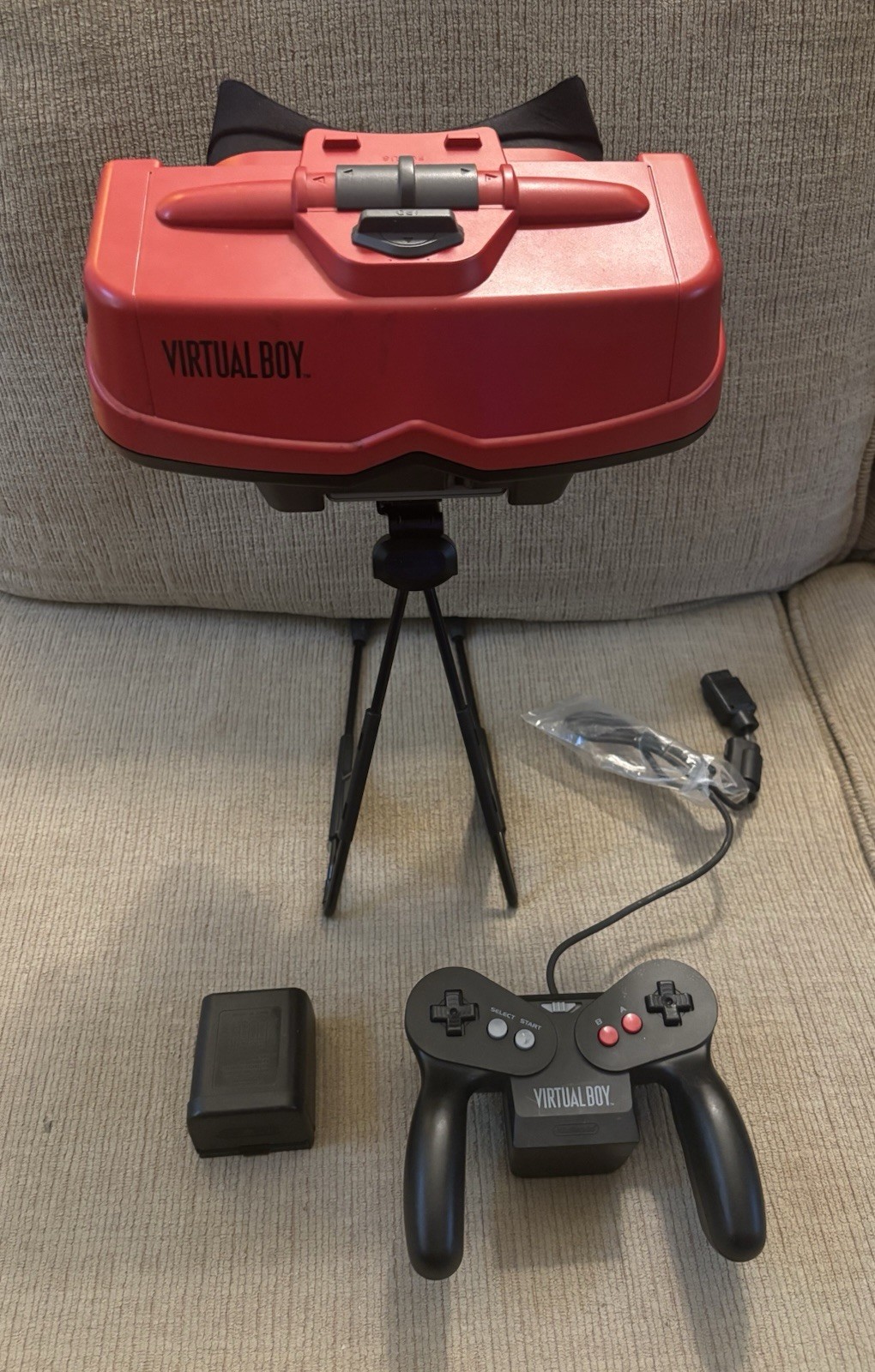 Nintendo Virtual Boy Console and Mario Tennis Bundle Tested & Working Excellent