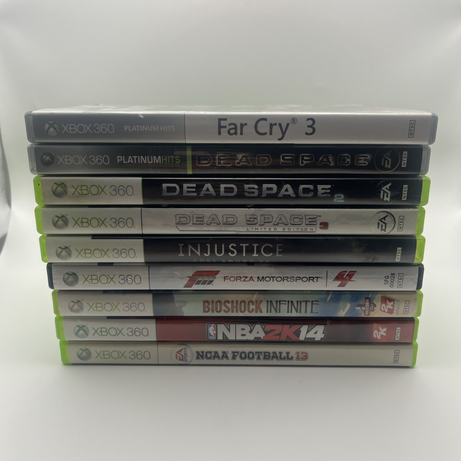 Xbox 360 S Console 4 GB [No HDD] Bundle w/ 2 Controllers & 9 Games (Tested)