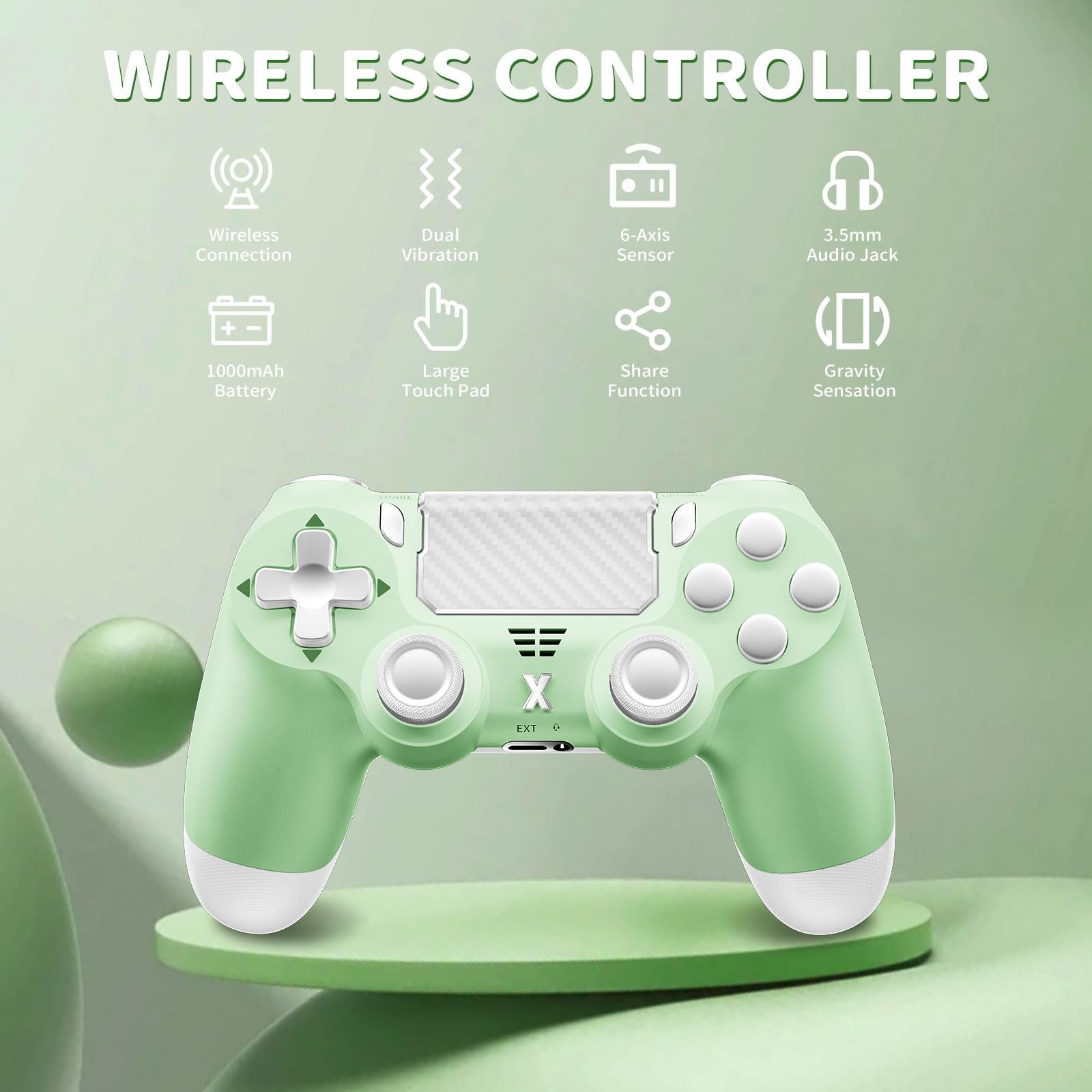 Wireless Controller for PS-4, Dual Vibration Game Joystick/Motion Sensing/Tou…