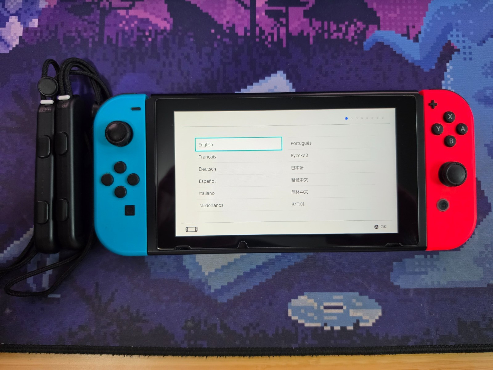 Nintendo Switch Neon Red and Neon Blue Joy-Con Console with Accessories Bundle