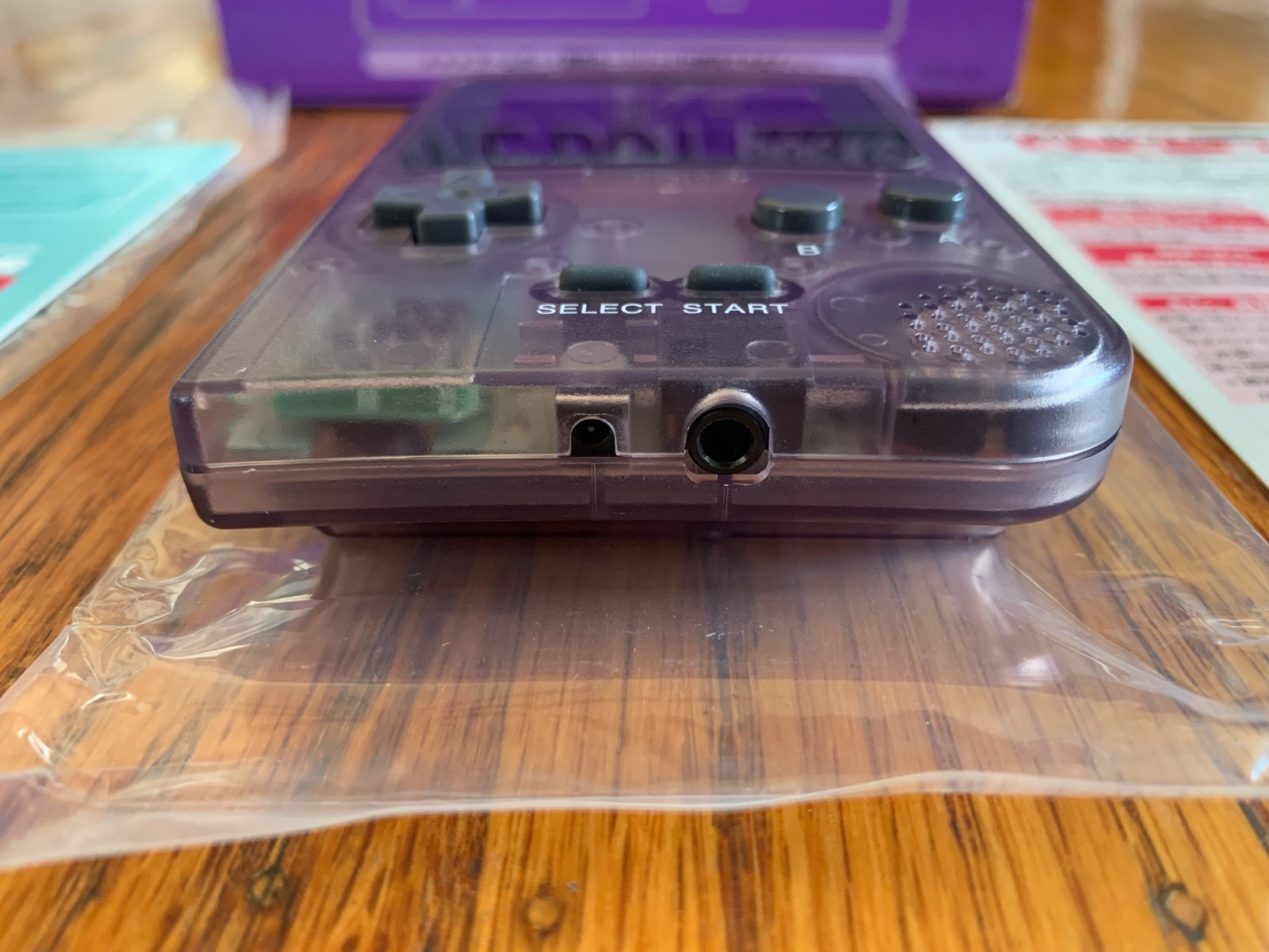 Nintendo Game Boy Pocket clear purple console system in box IPS backlit screen