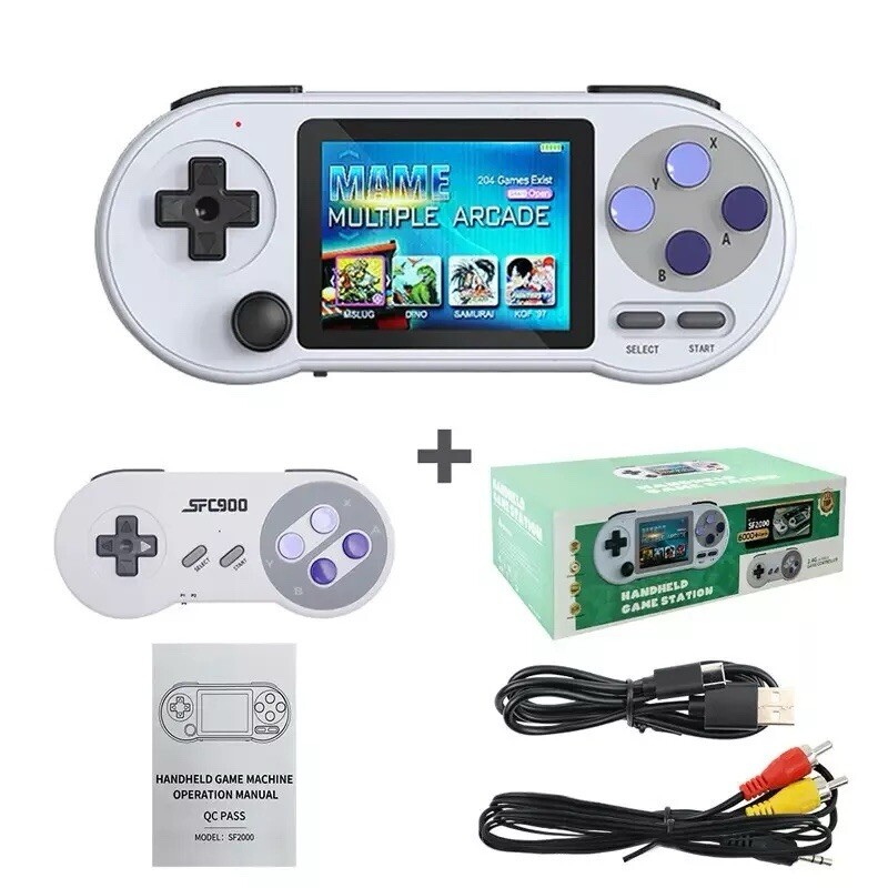 6000 Games Sf2000 Portable Handheld Game Console 3 Inch Ips Retro Game Consoles