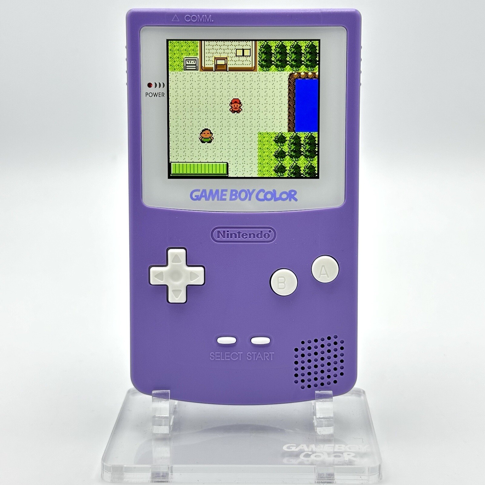 Nintendo Game Boy Color GBC IPS Q5 Laminated Backlit Console Lilac Purple White
