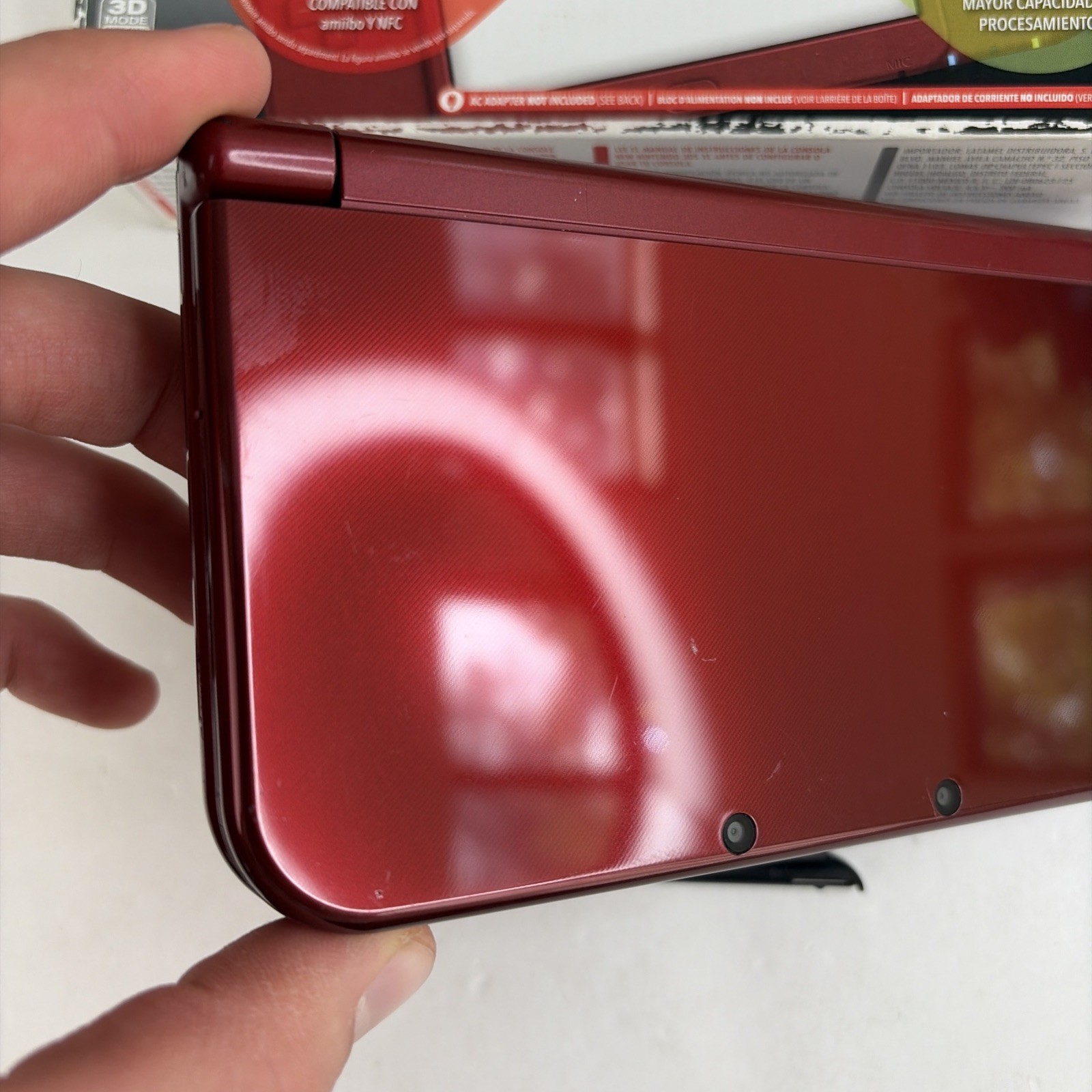 Nice! Nintendo New 3DS XL Red Complete In Original Box W Charger Stylus US Model
