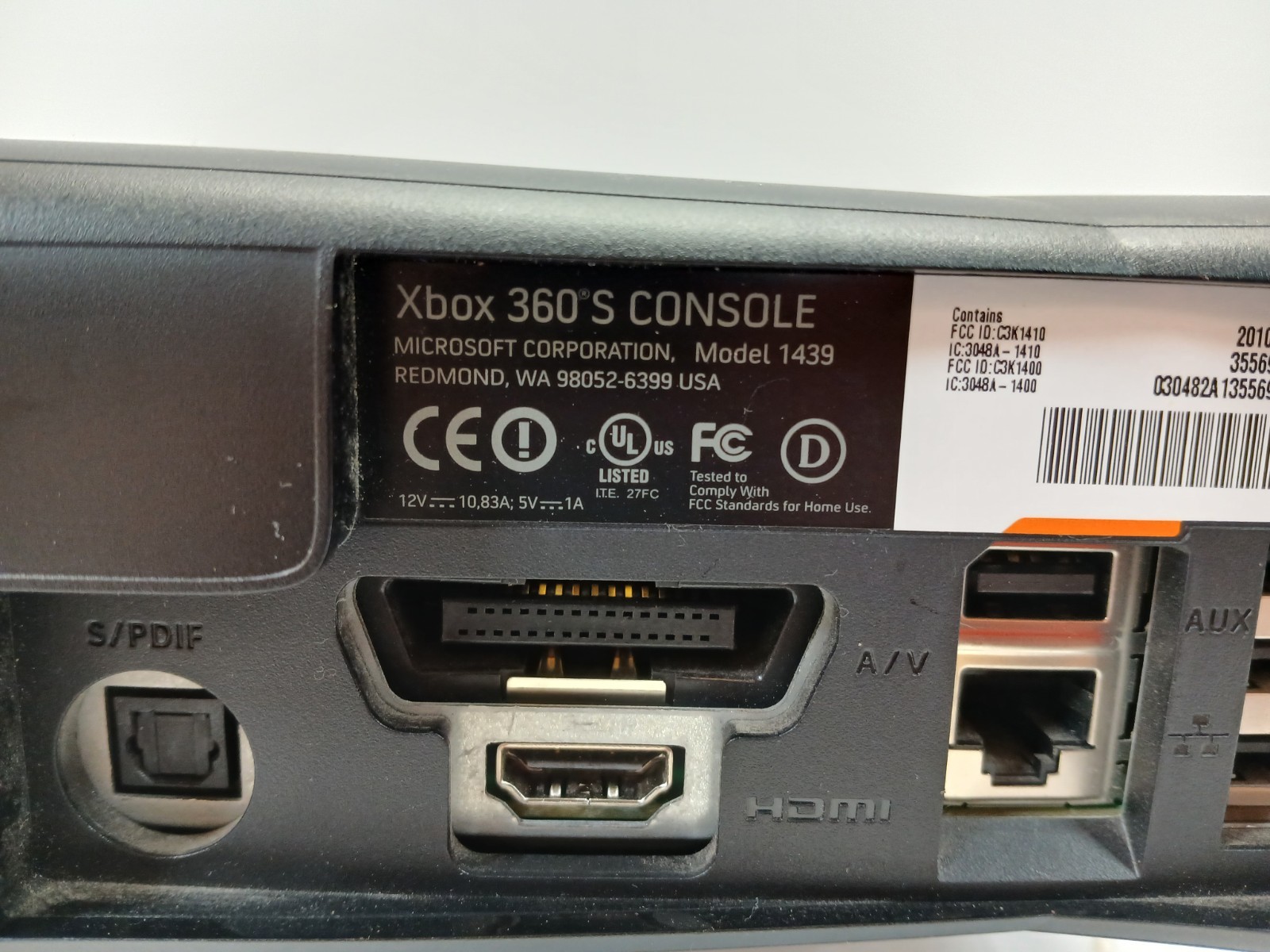 Xbox 360 S Console W Controller Power & AV Cords GREAT CONDITION TESTED
