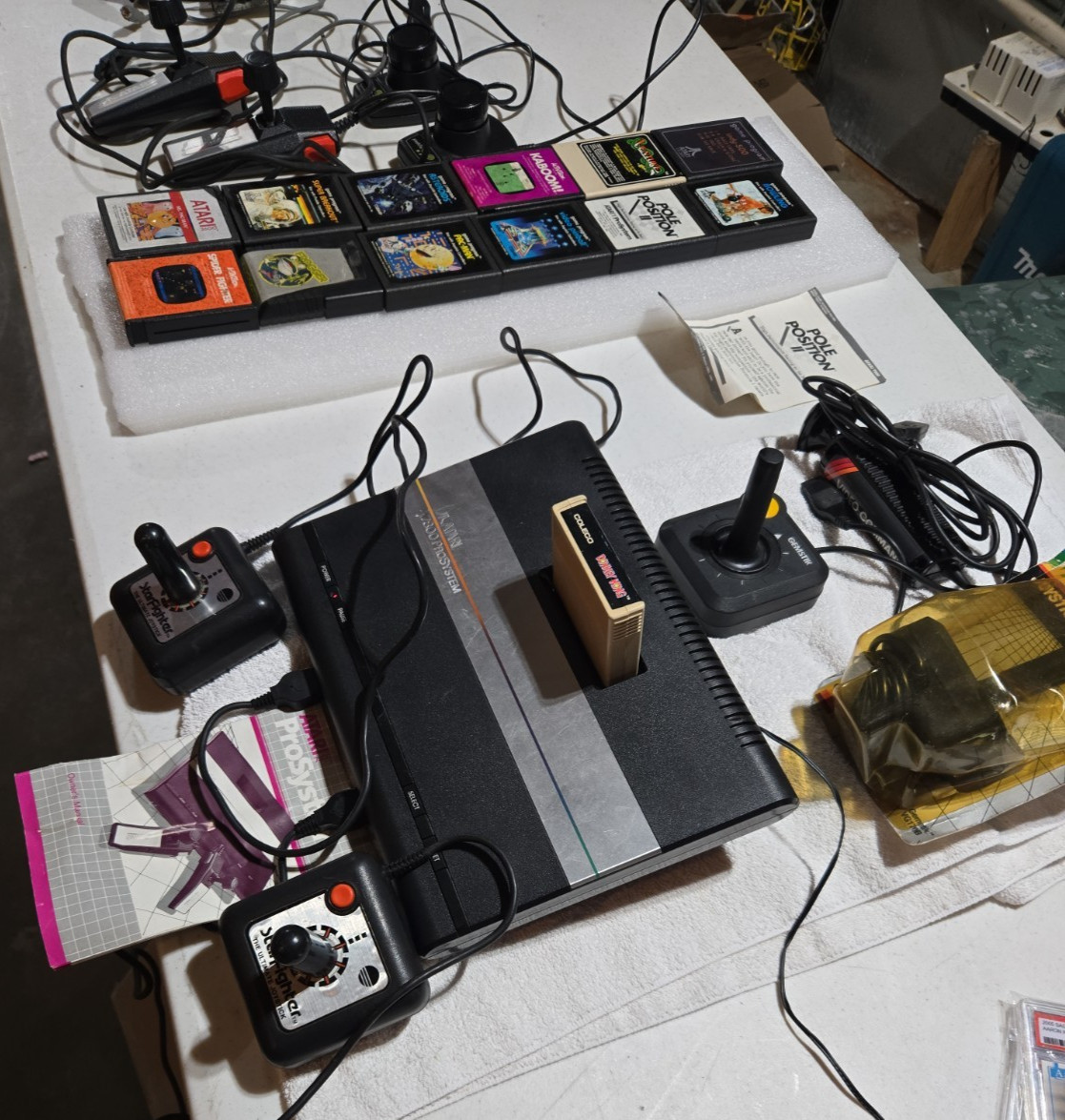 Atari 7800 Console Bundle, 13 Games. Untested. 8 controllers Pac Man Donkey Kong