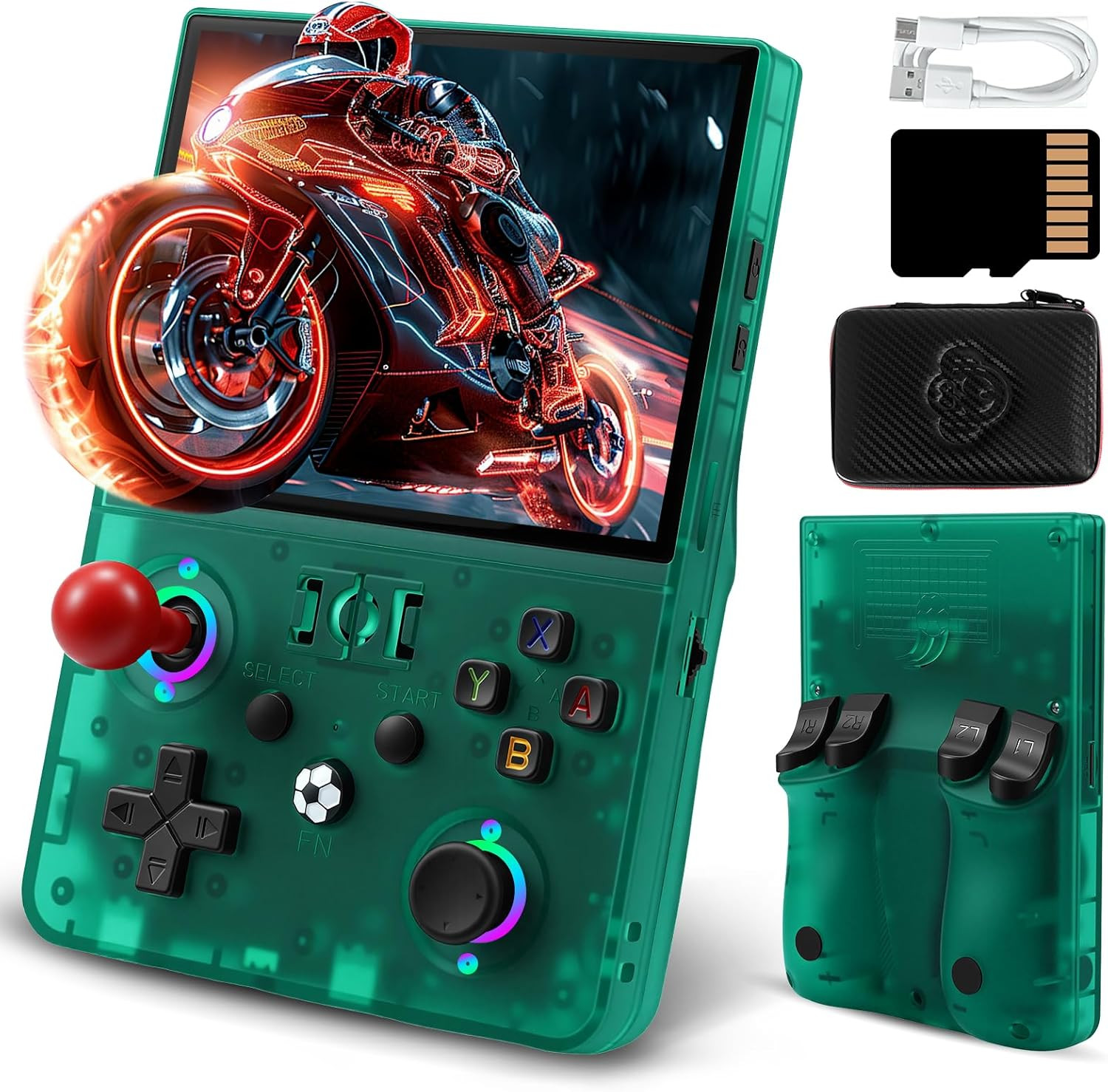 R36MAX2 Retro Gaming Console, 4.5 Inch 4K HD IPS Screen Retro Video Game Console