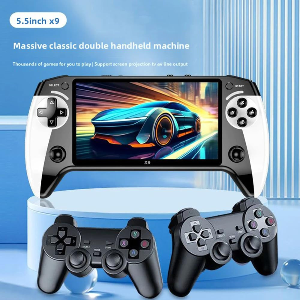 X9 Retro Handheld Game Console – 5.5″ HD Screen & 10+ Emulators, TV Ready