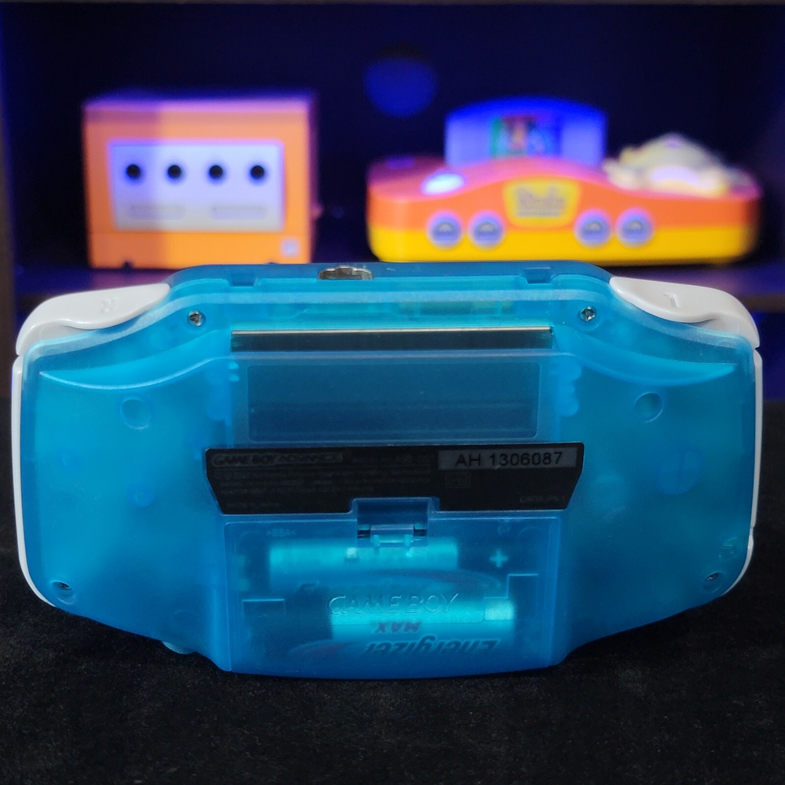 Clear Blue Game Boy Advance GBA Console with iPS V5 Backlight Backlit LCD MOD