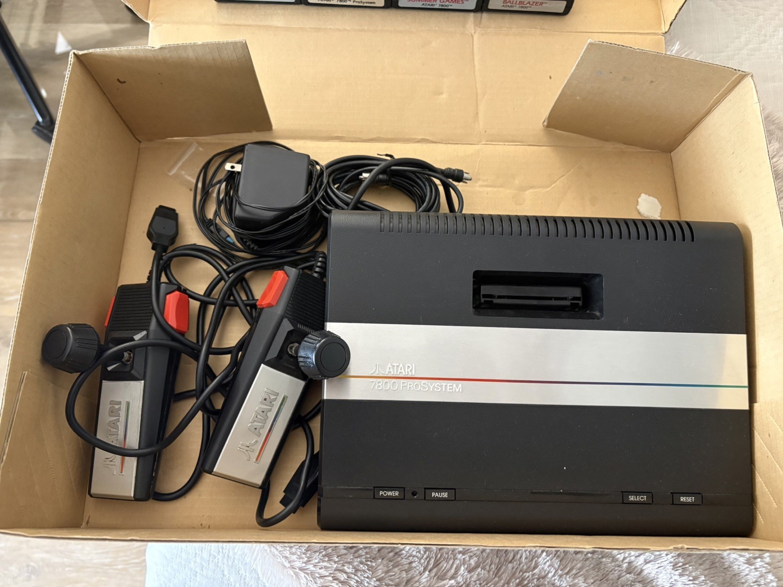 Atari 7800 Pro System Video Game Console with games and original box (tested)