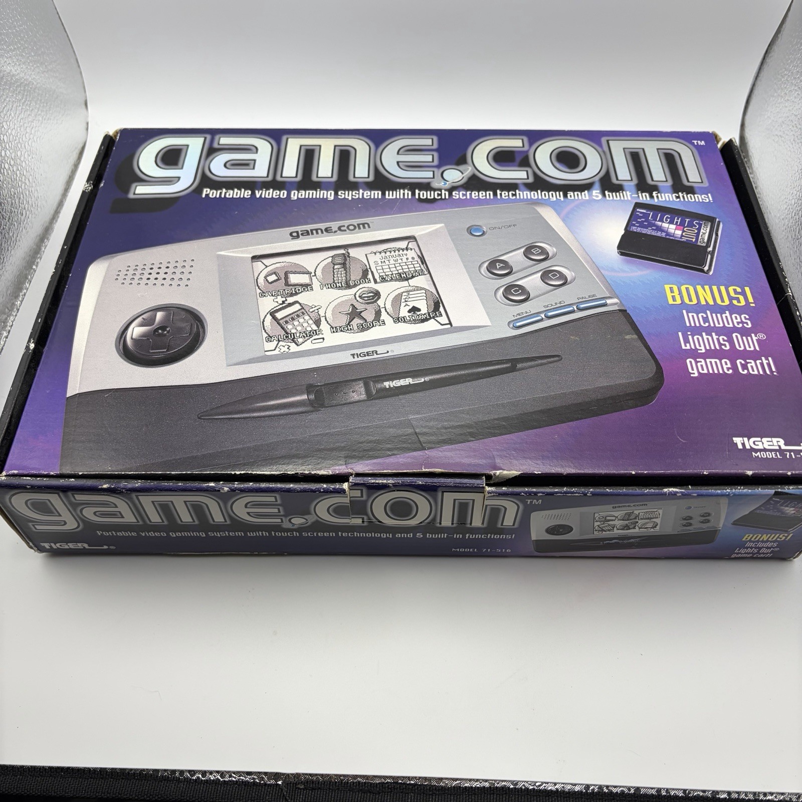 Tiger Game.com Handheld Console Complete in Box CIB Works Tested – Screen Issues