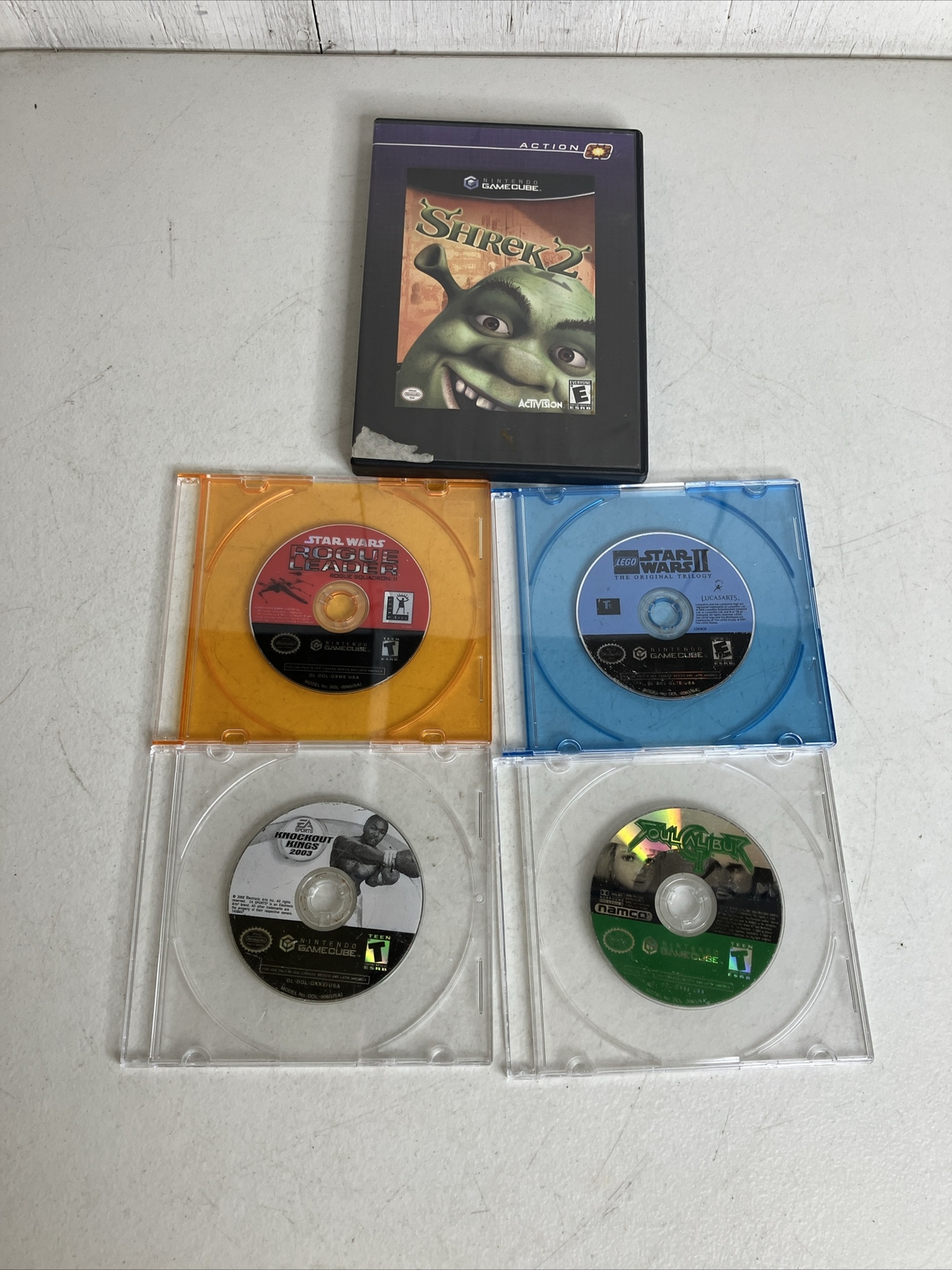 Black Nintendo GameCube Console Bundle Lot 5 Games, 2 Controllers, Soul Calibur2