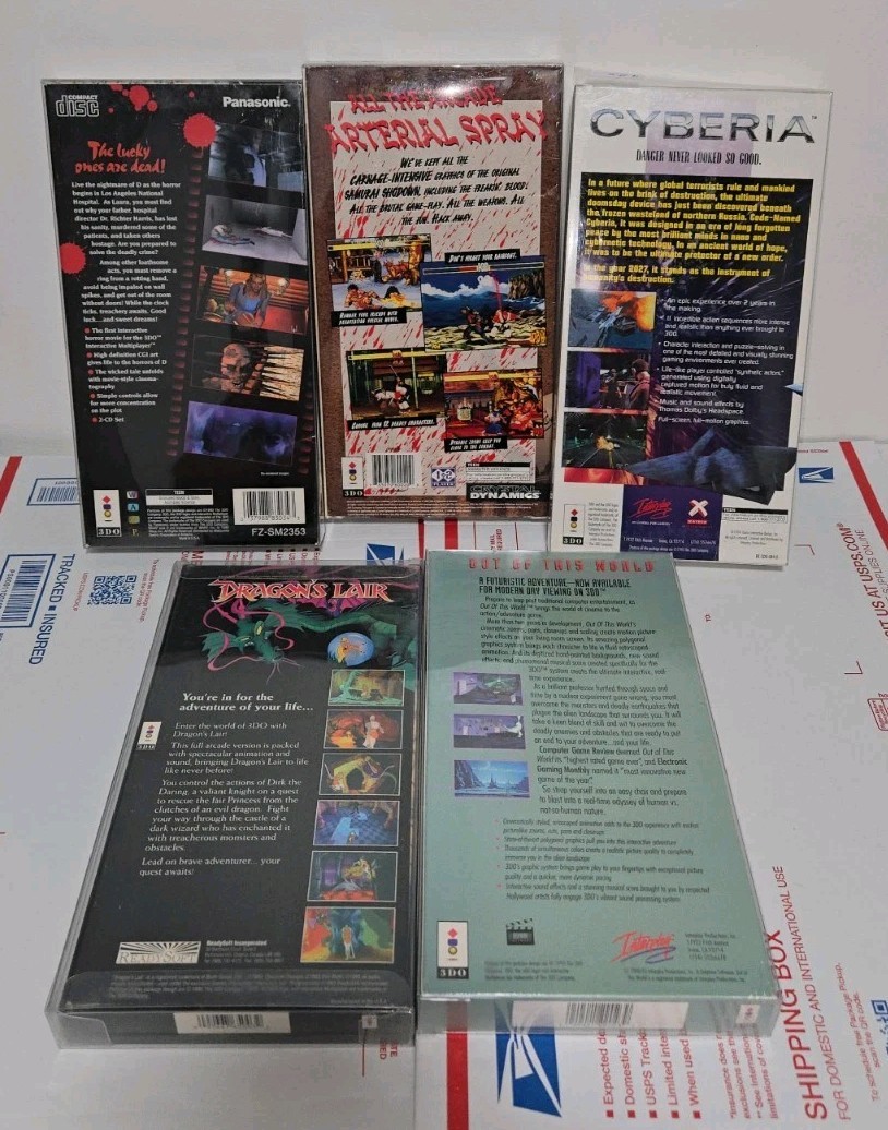 5 3DO Games Including Samurai Shodown, D, Out Of This World, Cyberia READ!
