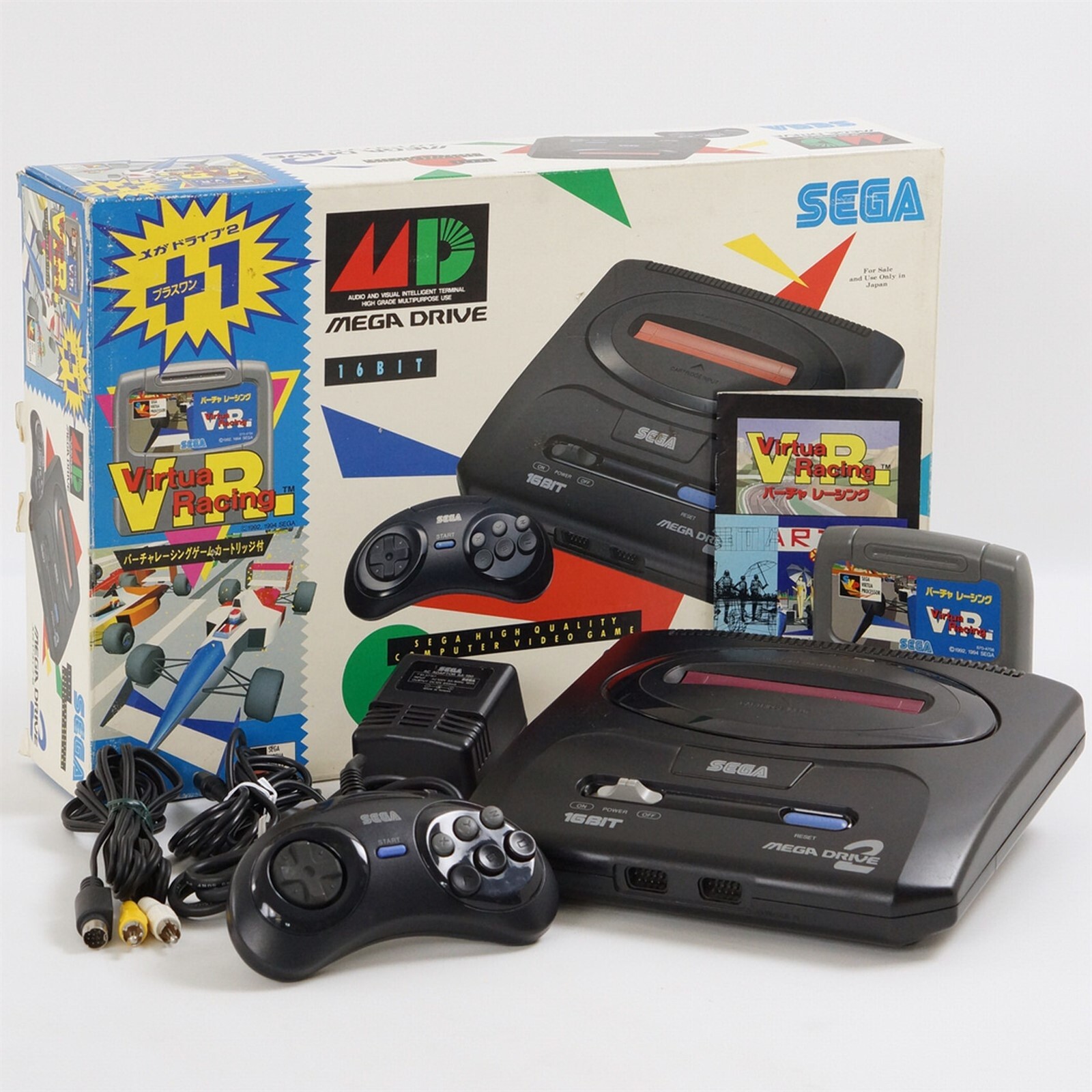 MEGA DRIVE 2 Plus 1 Console Boxed Virtua Racing Tested System HAA-2502 G30096195