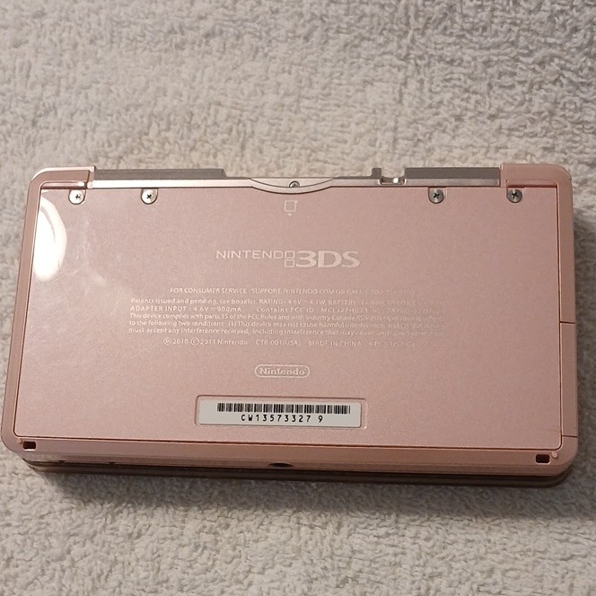 Nintendo 3DS Pink Handheld System 3D Gaming Console w/ Headphone Jack 2011