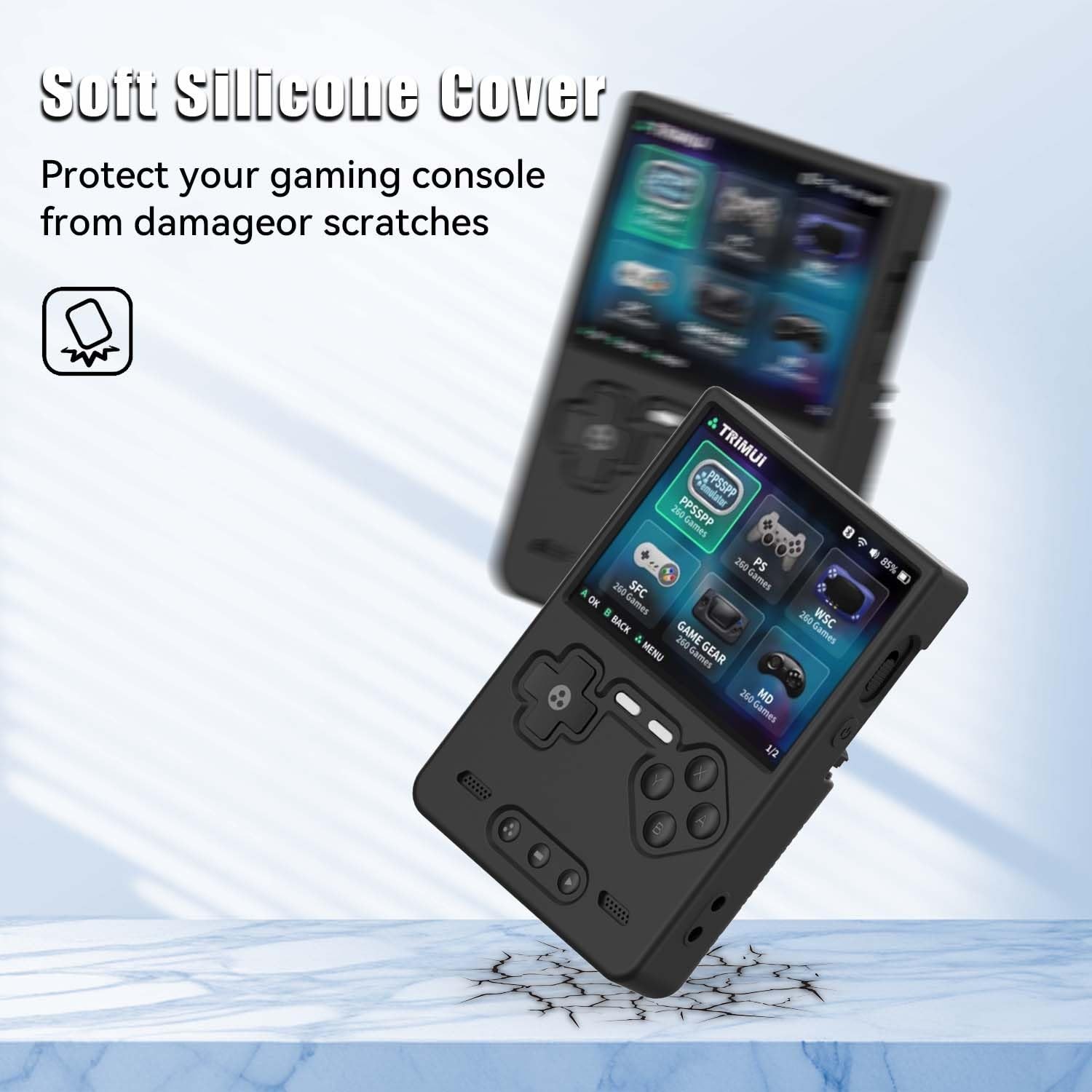 Silicone Case for Trimui Brick Retro Handheld Game Console, Soft Skin Cover f…