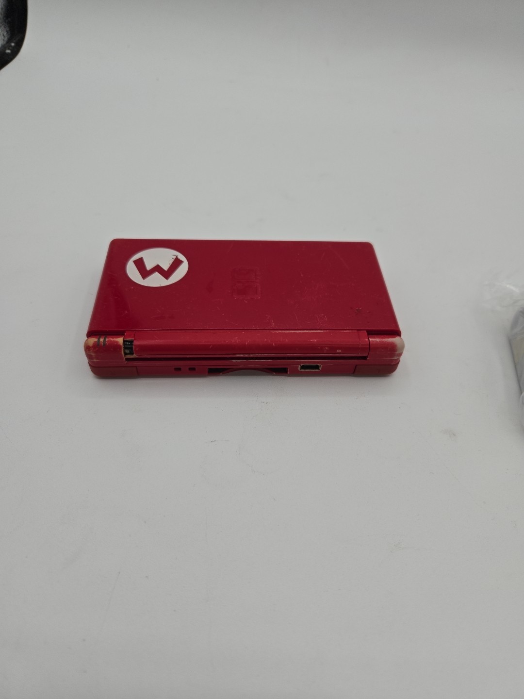 Nintendo DS Lite Red Super Mario Edition charger – Hinge Cracked Parts Only