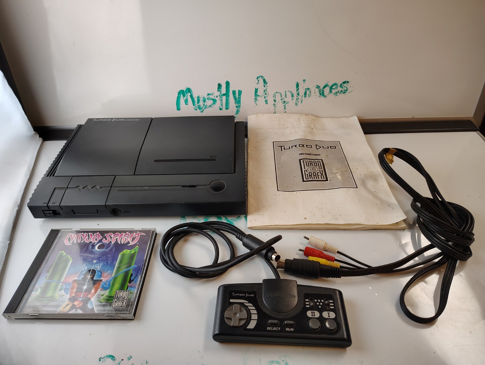 TurboGrafx-CD/TurboDuo Launch Edition Black Console w/ Ninja Spirit -No Charger