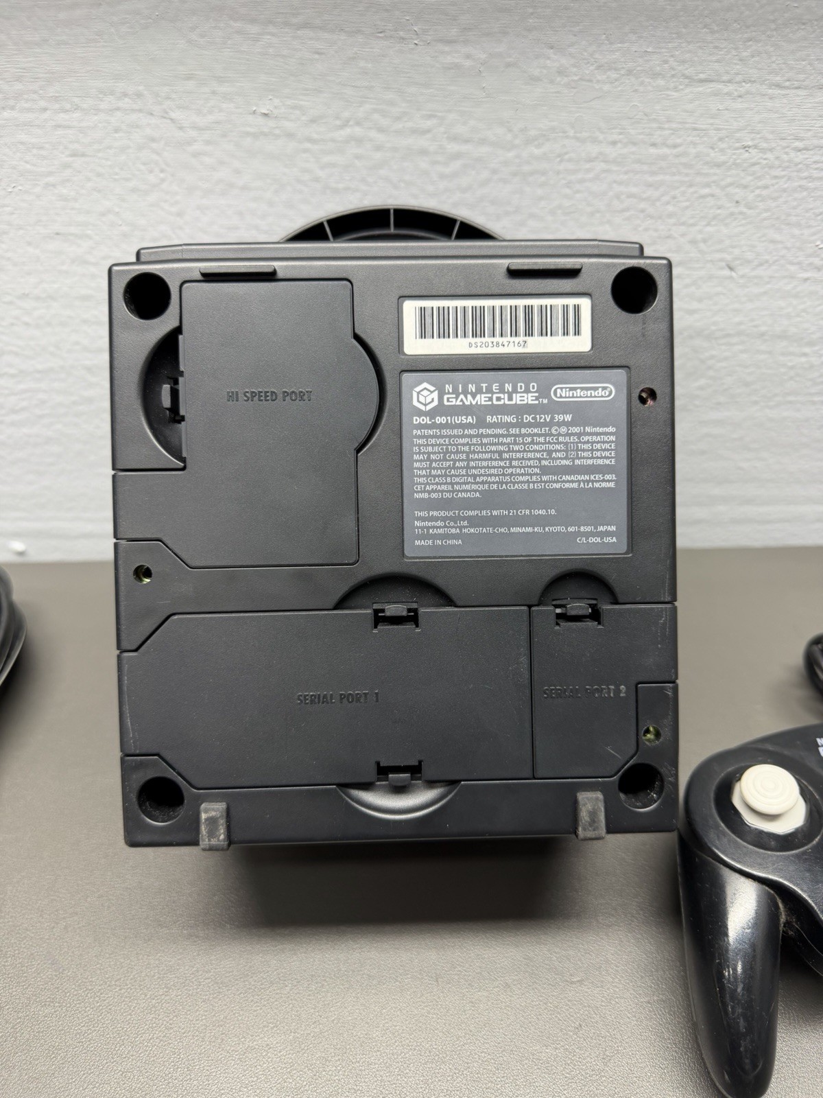 Nintendo GameCube Console DOL-101 (USA) Black- W/Cables &1 Controller TEST WORK
