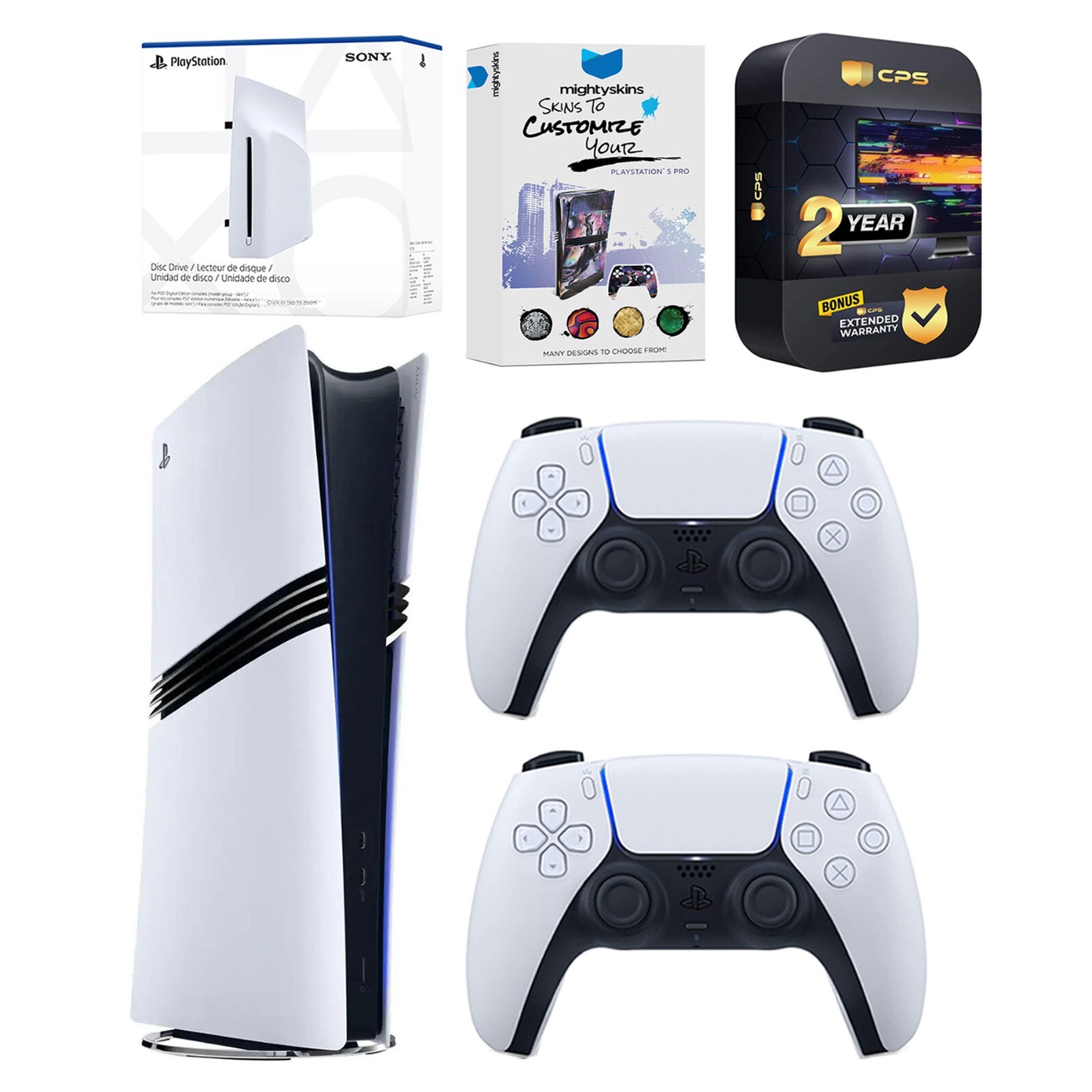 Sony PS5 Pro Digital Console + Disc Drive Attachment + Extra Controller