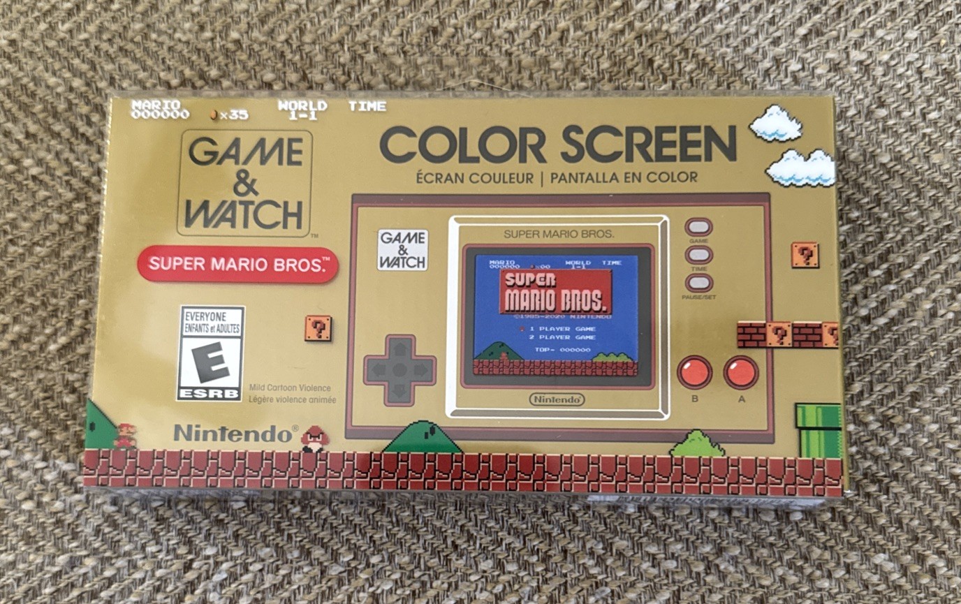 Nintendo Game & Watch Super Mario Bros Handheld Console Clock – New Sealed